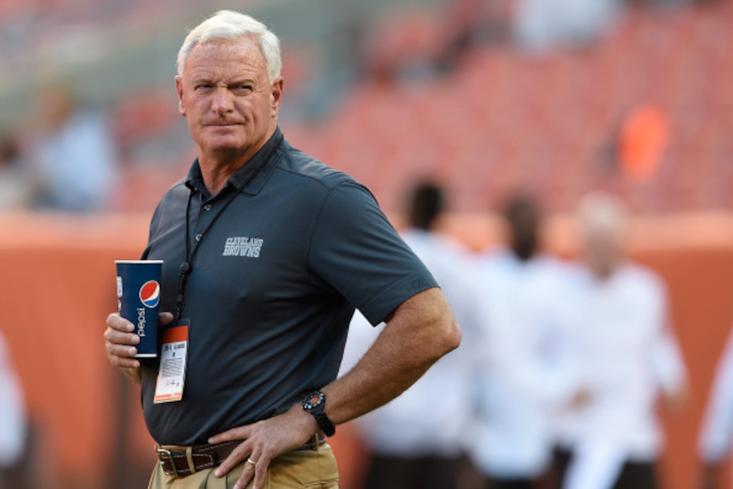 CLEVELAND, OH - AUGUST 28:  Cleveland Browns owner Jimmy Haslam looks on prior to the preseason game against the Chicago Bears at FirstEnergy Stadium on August 28, 2014 in Cleveland, Ohio.  (Photo by Jason Miller/Getty Images)