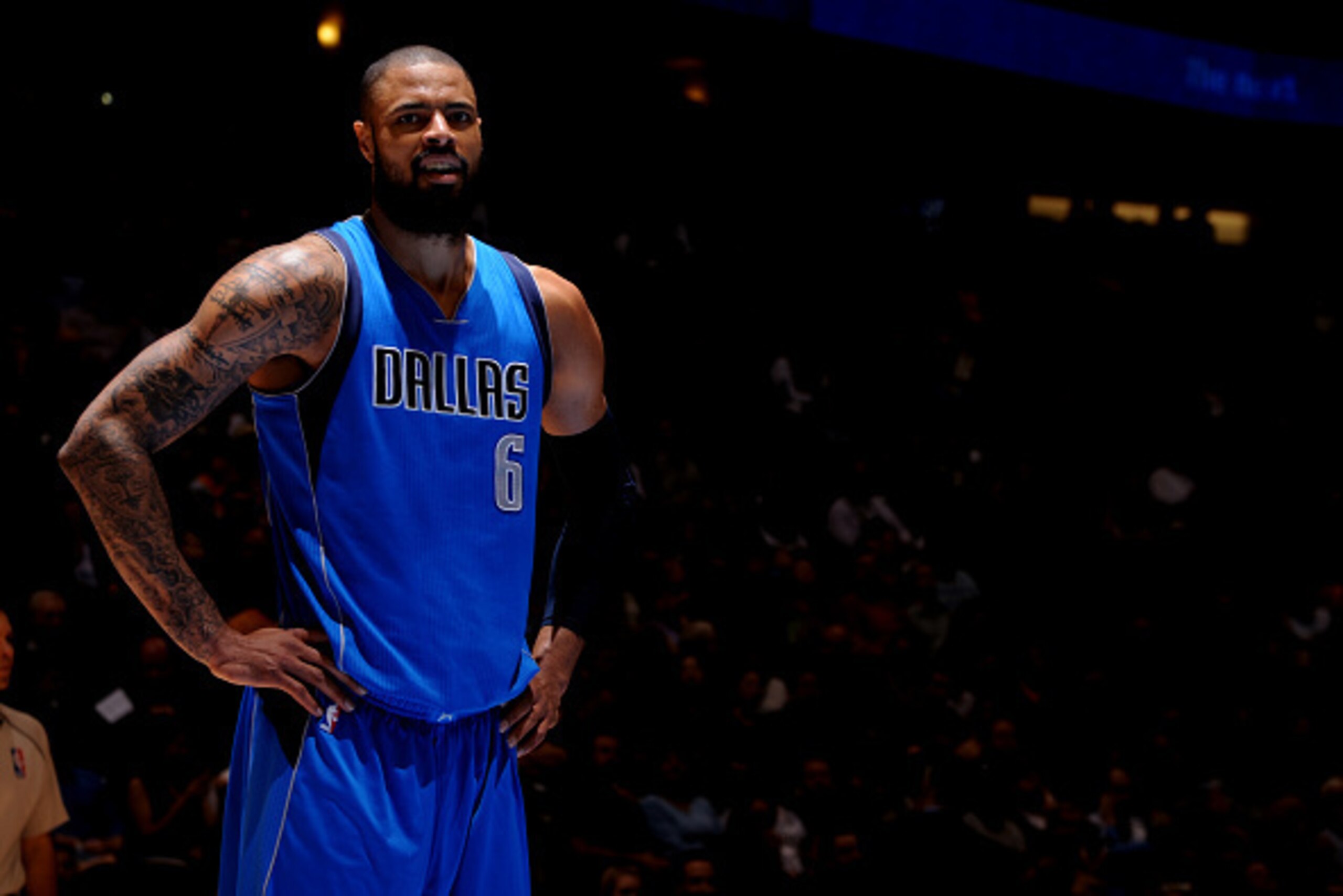 DENVER, CO - APRIL 10:  Tyson Chandler #6 of the Dallas Mavericks during the game against the Denver Nuggets on April 10, 2015 at the Pepsi Center in Denver, Colorado. NOTE TO USER: User expressly acknowledges and agrees that, by downloading and/or using 