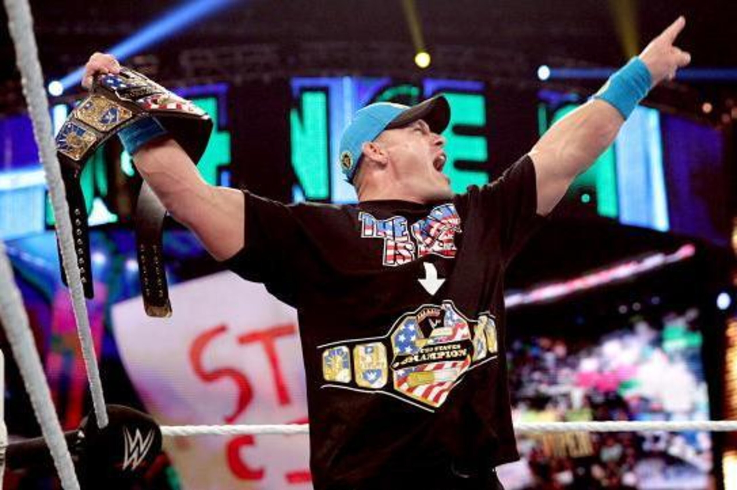 John Cena with the U.S. title