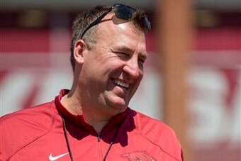 Arkansas head coach Bret Bielema