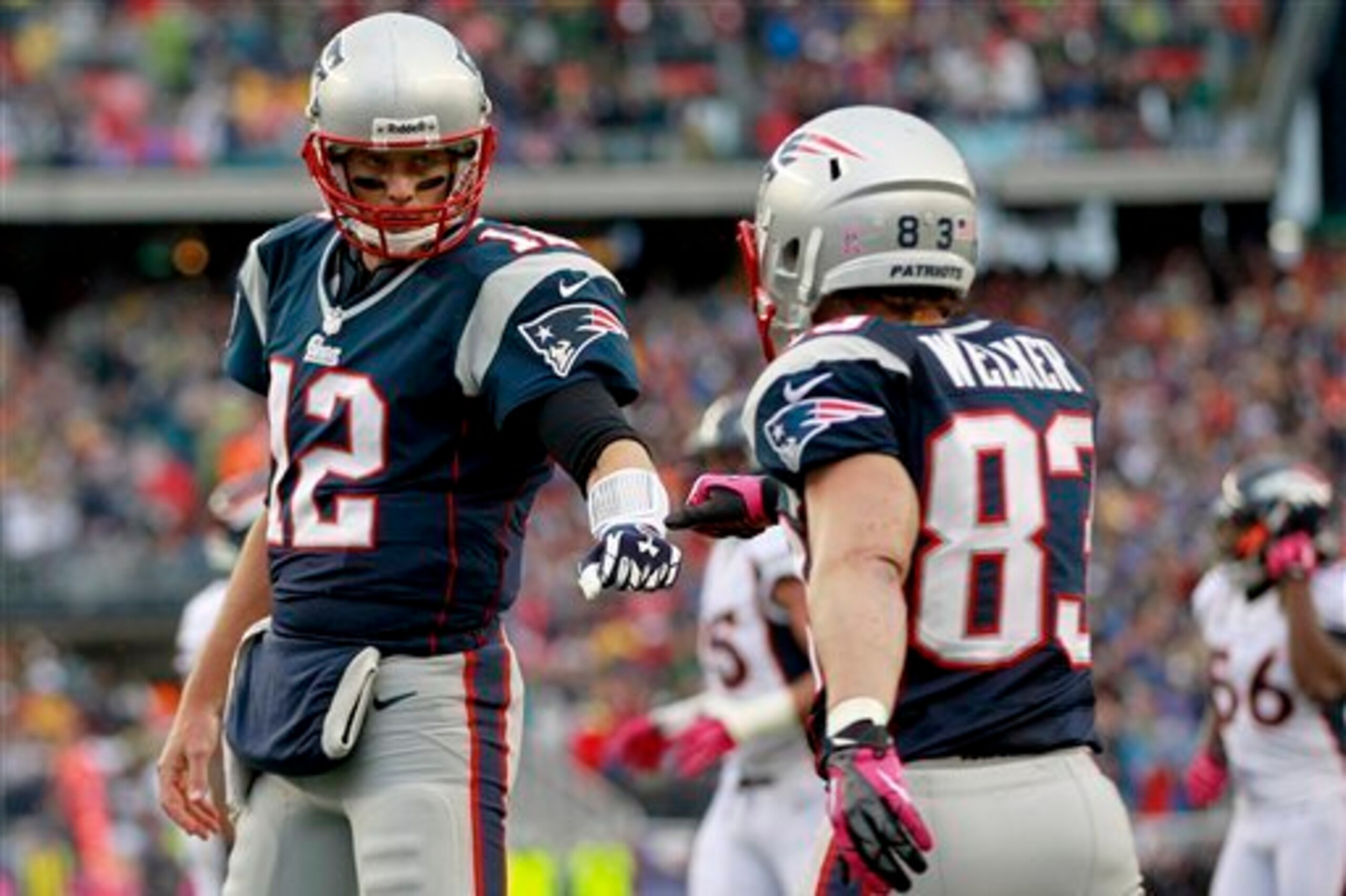 Few receivers have ever shared the kind of bond with Tom Brady (left) that Wes Welker (right) had with him from 2007-2012.