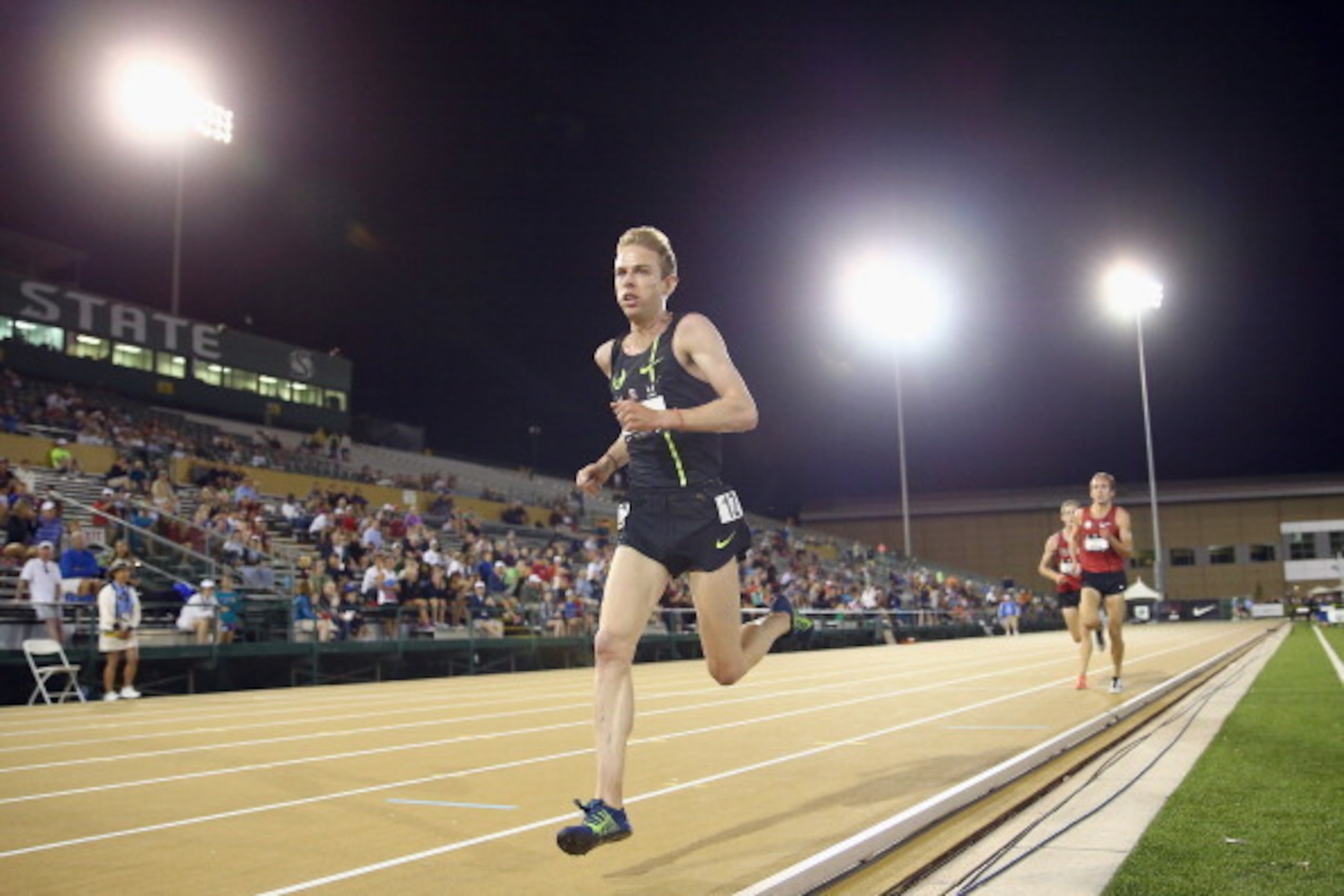 SACRAMENTO, CA - JUNE 26:  Galen Rupp runs to victory in the Men's 10000 Meter Run on day 2 of the USATF Outdoor Championships at Hornet Stadium on June 26, 2014 in Sacramento, California.  (Photo by Andy Lyons/Getty Images)
