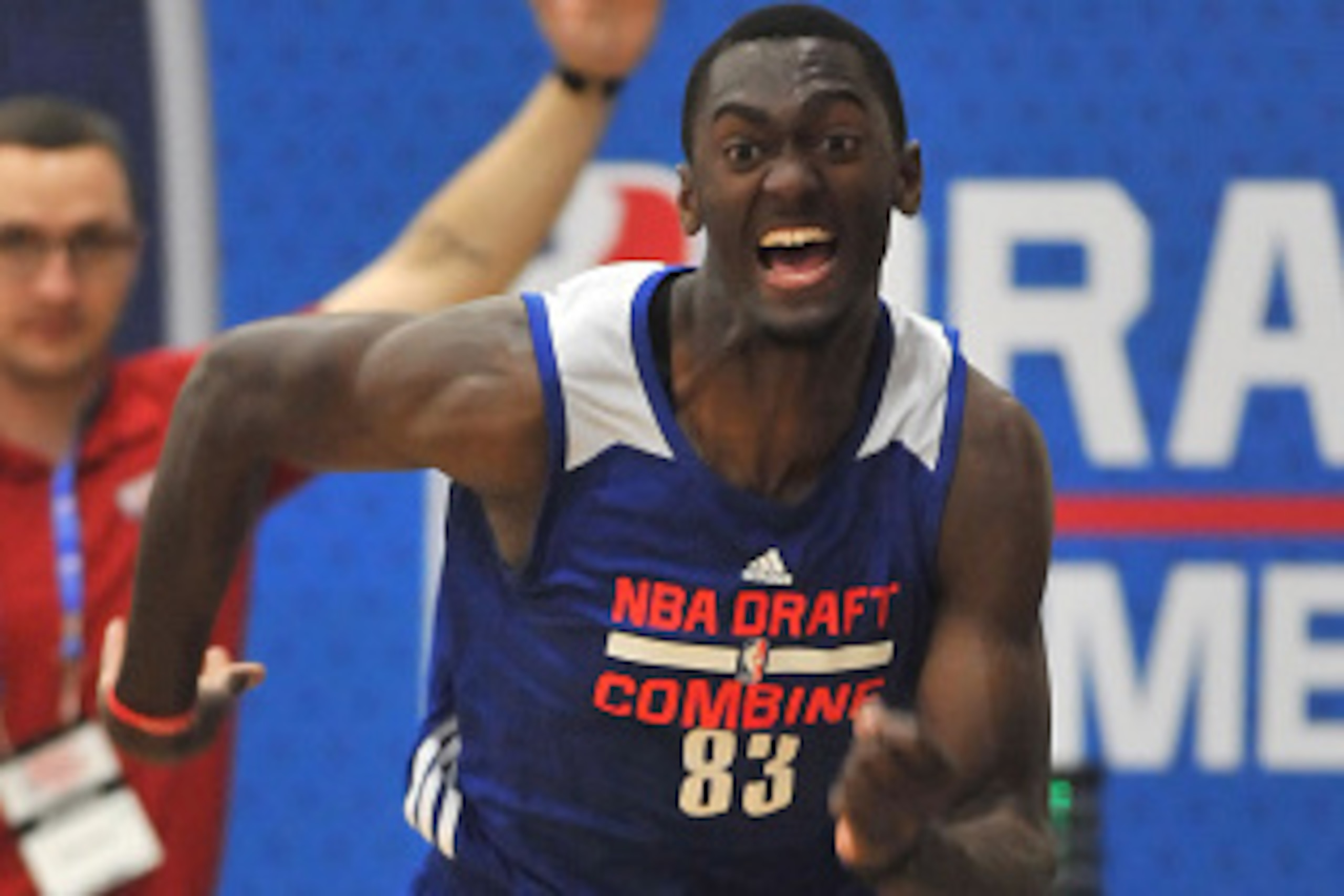 CHICAGO, IL - MAY 15:  Bobby Portis #83 competes in the three quarter court dash during the 2015 NBA Draft Combine on May 15, 2015 at Quest Multiplex in Chicago, Illinois. NOTE TO USER: User expressly acknowledges and agrees that, by downloading and/or us