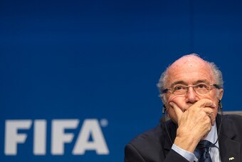 ZURICH, SWITZERLAND - MAY 30:  FIFA President Joseph S. Blatter talks to the press during the FIFA Post Congress Week Press Conference at the Home of FIFA on May 30, 2015 in Zurich, Switzerland.  (Photo by Alessandro Della Bella/Getty Images)