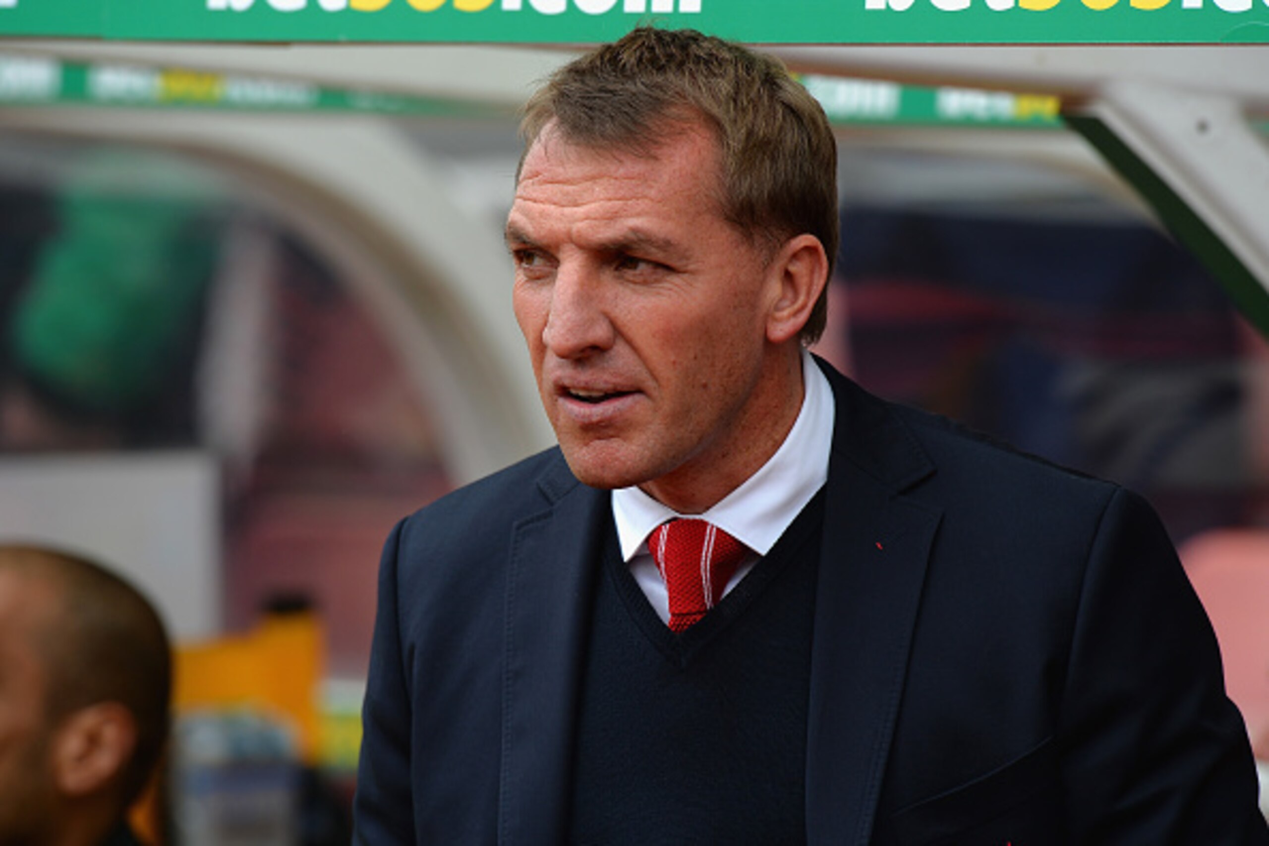 STOKE ON TRENT, ENGLAND - MAY 24:  Brendan Rodgers, Manager of Liverpool on the bench during the Barclays Premier League match between Stoke City and Liverpool at Britannia Stadium on May 24, 2015 in Stoke on Trent, England.  (Photo by Tony Marshall/Getty