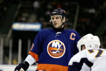 UNIONDALE, NY - JANUARY 27:  Alexei Yashin #79 of the New York Islanders looks on against the Buffalo Sabres on January 27, 2007 at Nassau Coliseum in Uniondale, New York. The Islanders won 5-3. (Photo by Mike Stobe /Getty Images)