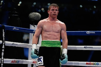 HOUSTON, TX - MAY 09:  Canelo Alvarez of Mexico waits in his corner after knocking James Kirkland down in the third round during their super welterweight bout at Minute Maid Park on May 9, 2015 in Houston, Texas.  (Photo by Scott Halleran/Getty Images)