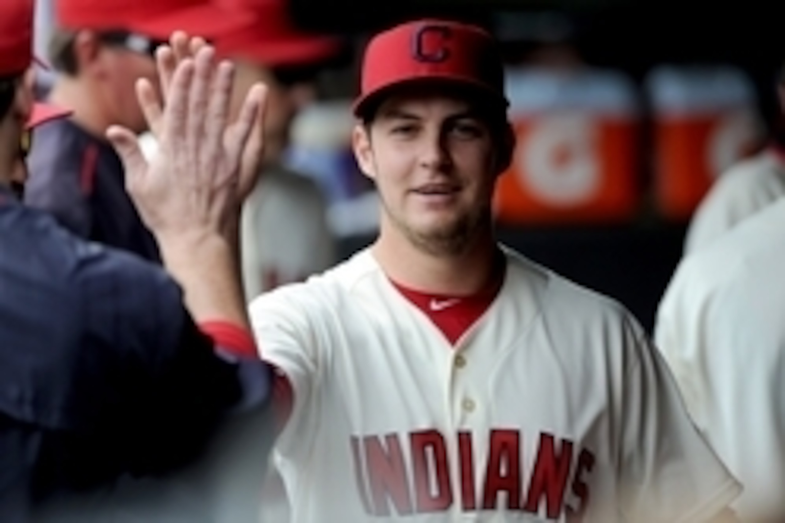 May 24, 2015; Cleveland, OH, USA; Cleveland Indians starting pitcher Trevor Bauer (47) in the dugout during the sixth inning against the Cincinnati Reds at Progressive Field. Mandatory Credit: Ken Blaze-USA TODAY Sports