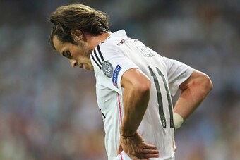 MADRID, SPAIN - MAY 13:  Gareth Bale of Real Madrid reacts during the UEFA Champions League Semi Final, second leg match between Real Madrid and Juventus at Estadio Santiago Bernabeu on May 13, 2015 in Madrid, Spain.  (Photo by Alex Livesey/Getty Images)