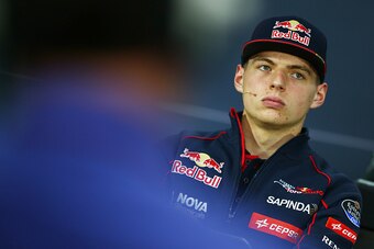 MONTREAL, QC - JUNE 04:  Max Verstappen of Netherlands and Scuderia Toro Rosso speaks to the media at a press conference during previews to the Canadian Formula One Grand Prix at Circuit Gilles Villeneuve on June 4, 2015 in Montreal, Canada.  (Photo by Cl