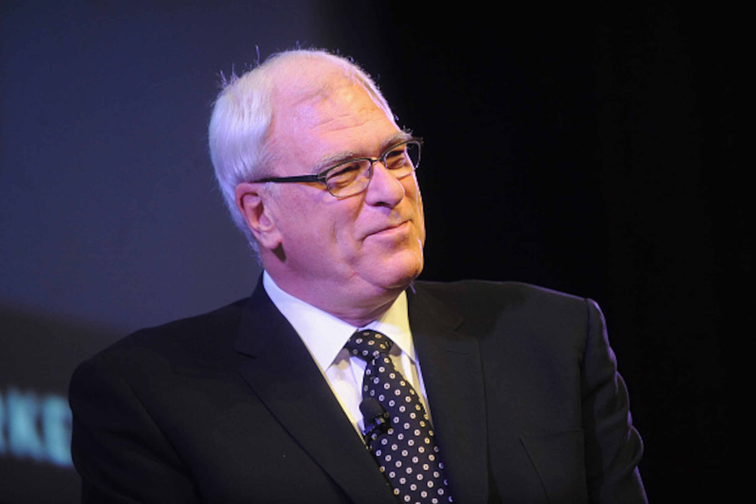 NEW YORK, NY - OCTOBER 12: Basketball coach Phil Jackson speak on stage at Phil Jackson in Conversation with Ben McGrath at the MasterCard stage at SVA Theatre during The New Yorker Festival 2014 on October 12, 2014 in New York City. (Photo by Brad Bark NEW YORK, NY - OCTOBER 12: Basketball coach Phil Jackson speak on stage at Phil Jackson in Conversation with Ben McGrath at the MasterCard stage at SVA Theatre during The New Yorker Festival 2014 on October 12, 2014 in New York City. (Photo by Brad Bark