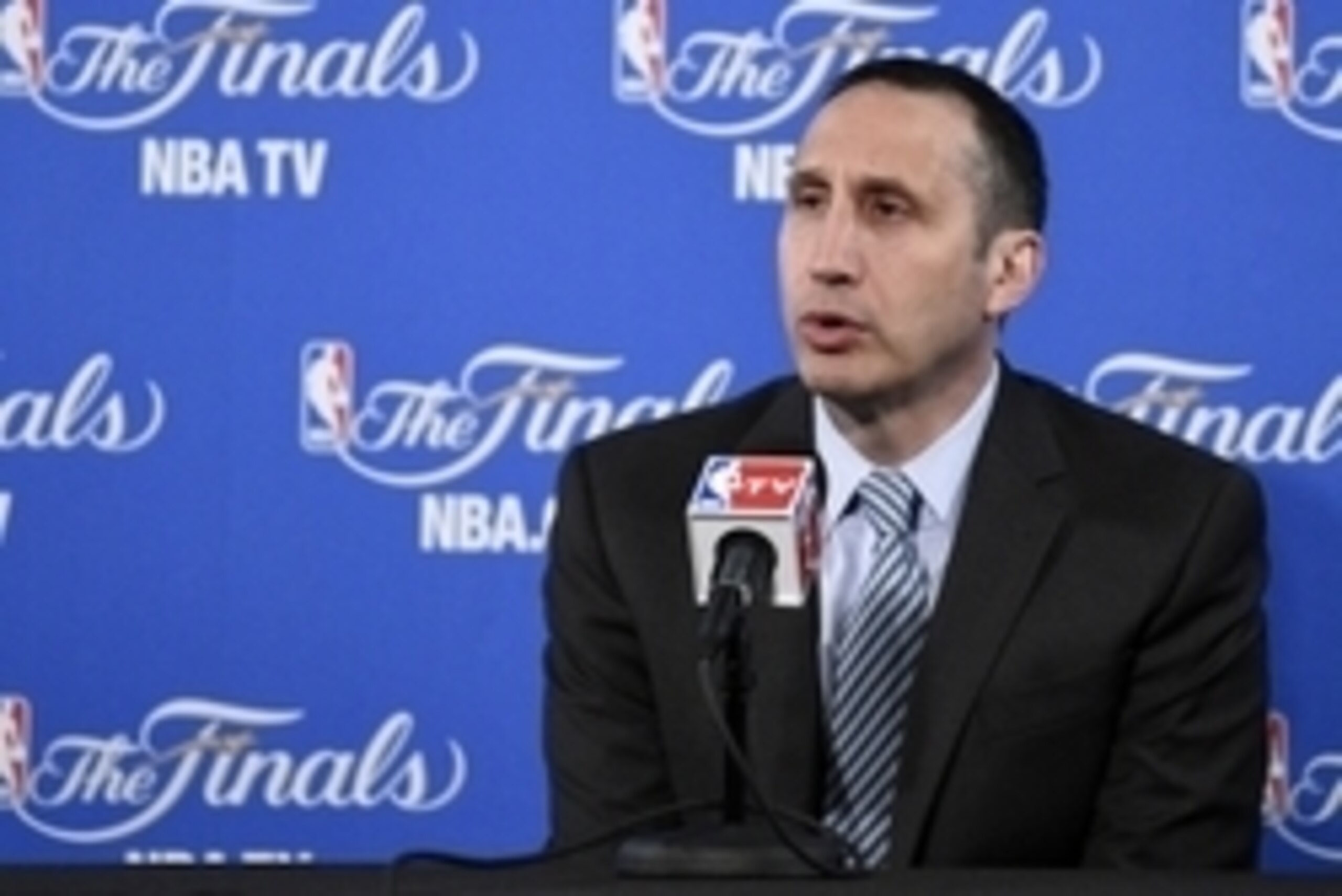 June 4, 2015; Oakland, CA, USA; Cleveland Cavaliers head coach David Blatt speaks to media before the Cavaliers play against the Golden State Warriors in game one of the NBA Finals. at Oracle Arena. Mandatory Credit: Kyle Terada-USA TODAY Sports