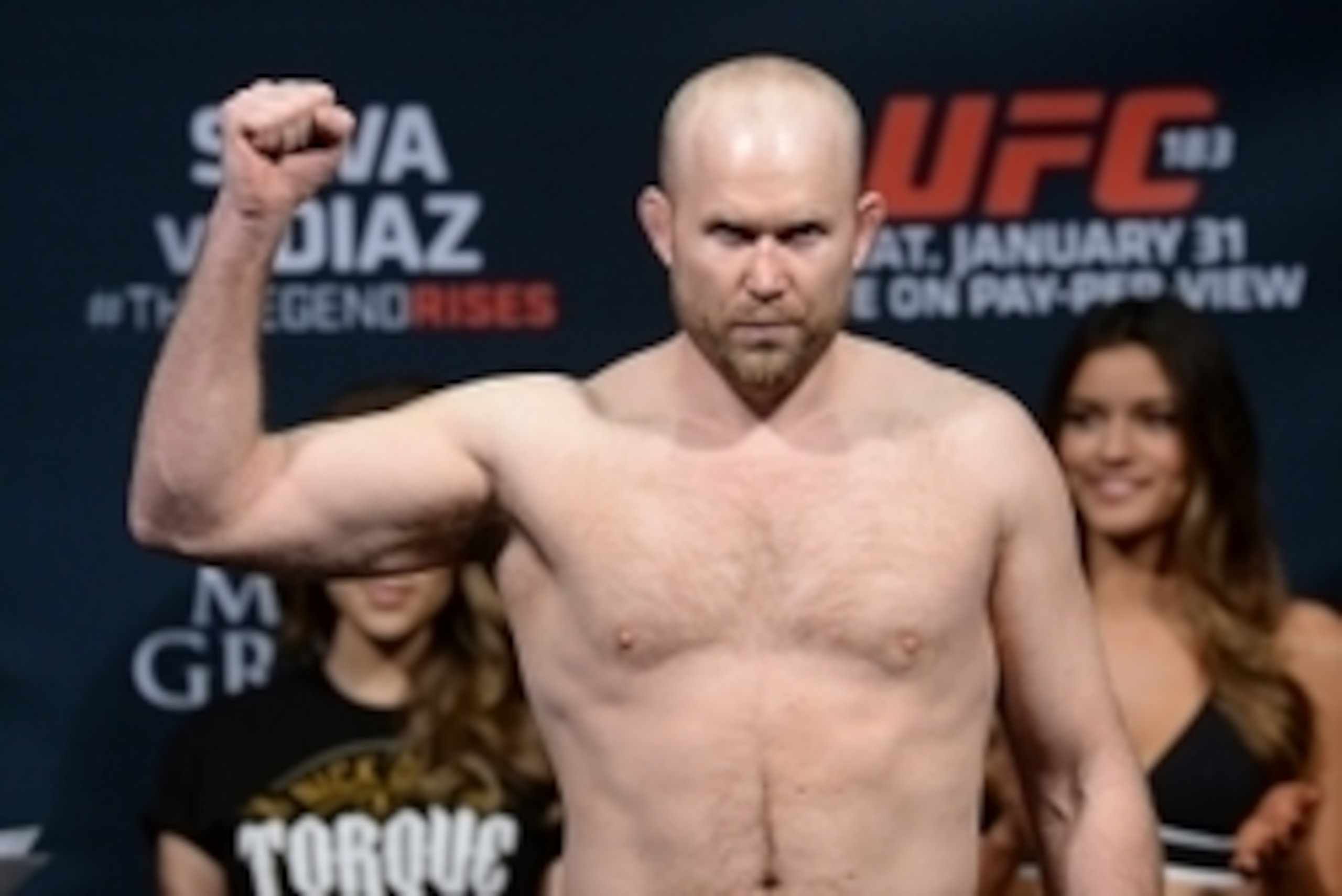 Jan 30, 2015; Las Vegas, NV, USA; Tim Boetsch at the weigh in for his middleweight bout against Thales Leites (not pictured) at the MGM Grand Garden Arena. Mandatory Credit: Jayne Kamin-Oncea-USA TODAY Sports