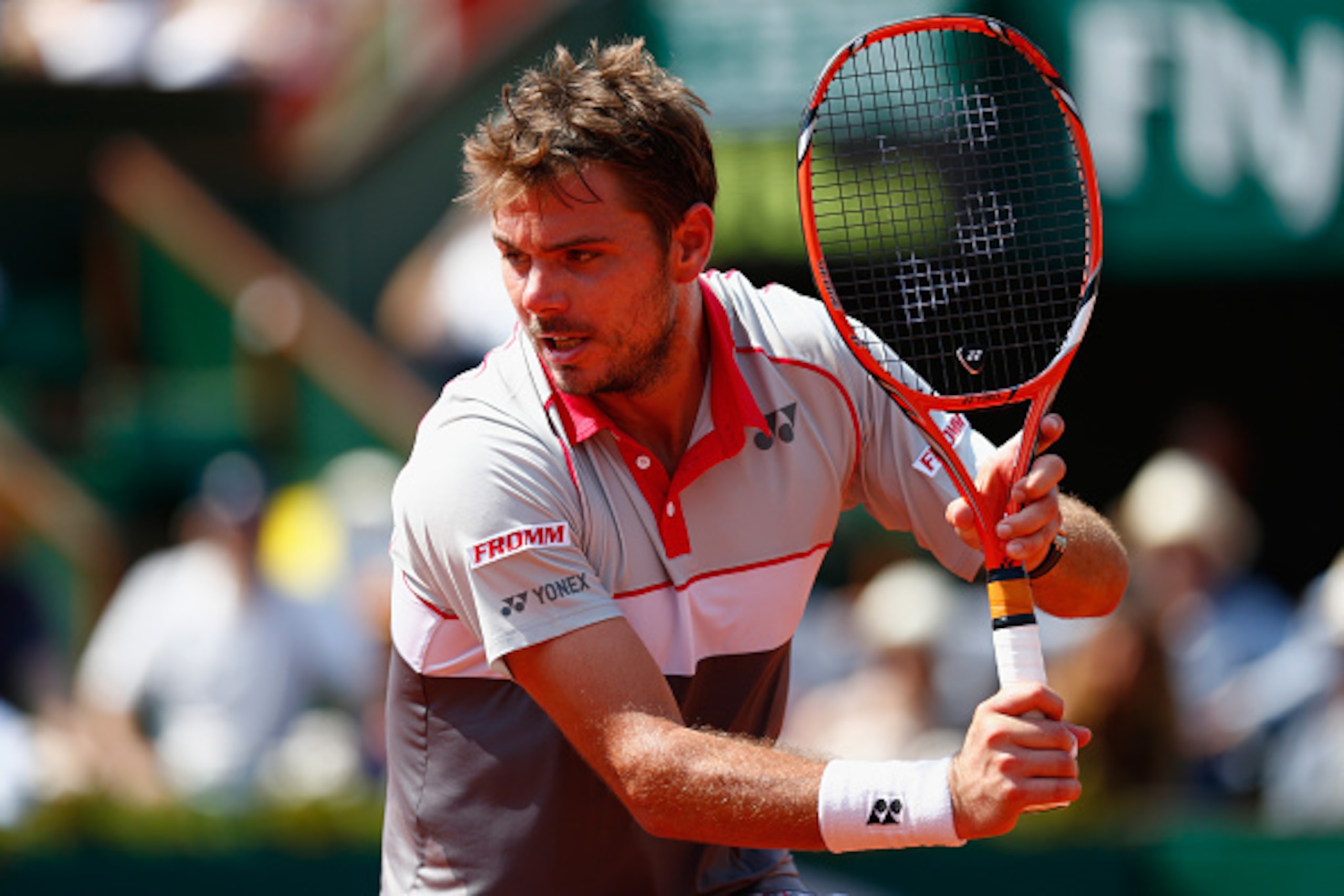 PARIS, FRANCE - JUNE 05: Stanislas Wawrinka of Switzerland returns a shot in his Men's Semi Final against Jo-Wilfried Tsonga of France on day thirteen of the 2015 French Open at Roland Garros on June 5, 2015 in Paris, France. (Photo by Julian Finney/Get PARIS, FRANCE - JUNE 05: Stanislas Wawrinka of Switzerland returns a shot in his Men's Semi Final against Jo-Wilfried Tsonga of France on day thirteen of the 2015 French Open at Roland Garros on June 5, 2015 in Paris, France. (Photo by Julian Finney/Get