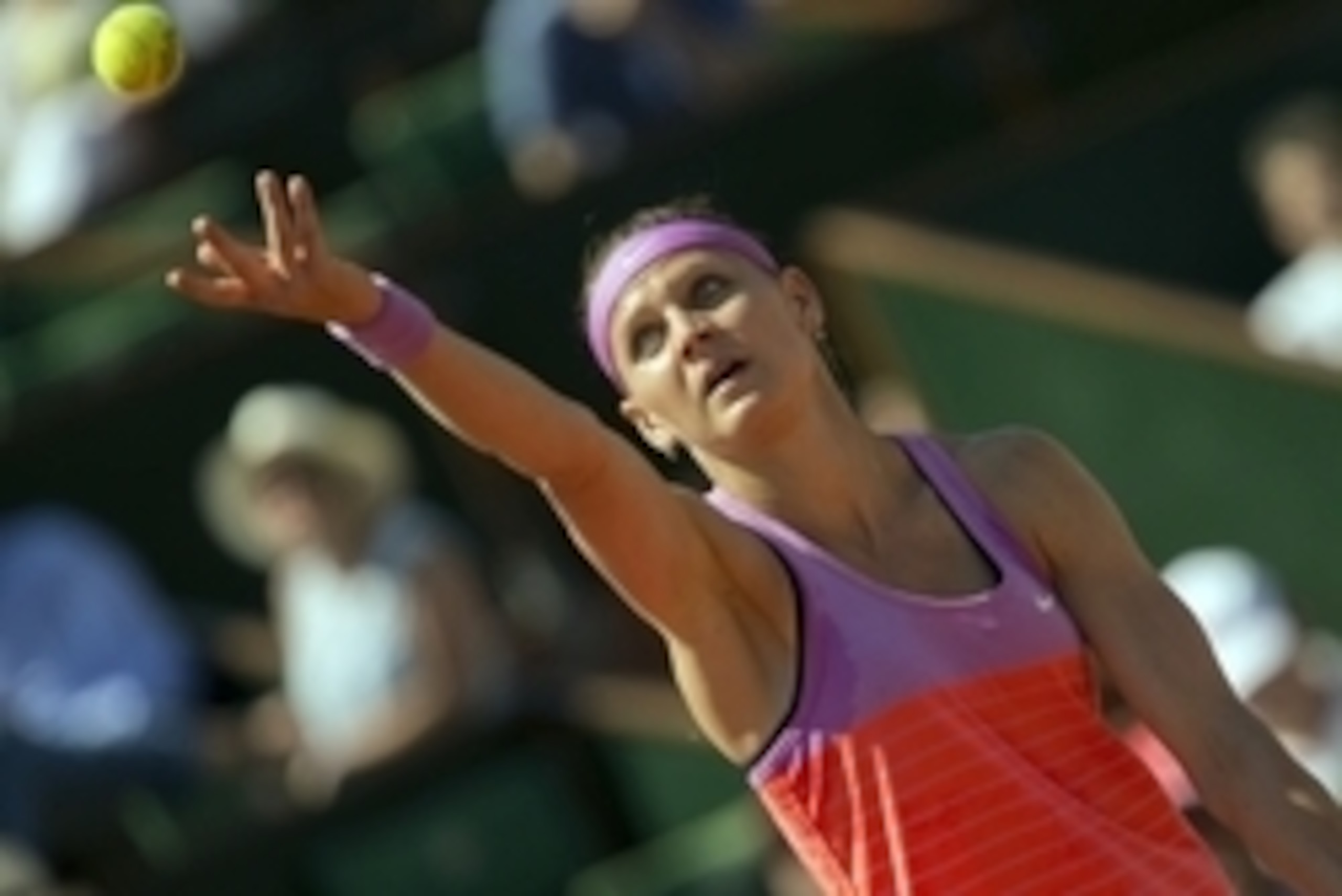 Jun4, 2015; Paris, France; Lucie Safarova (CZE) in action during  her match against Ana Ivanovic (SRB) on day 12 of the 2015 French Open at Roland Garros. Mandatory Credit: Susan Mullane-USA TODAY Sports