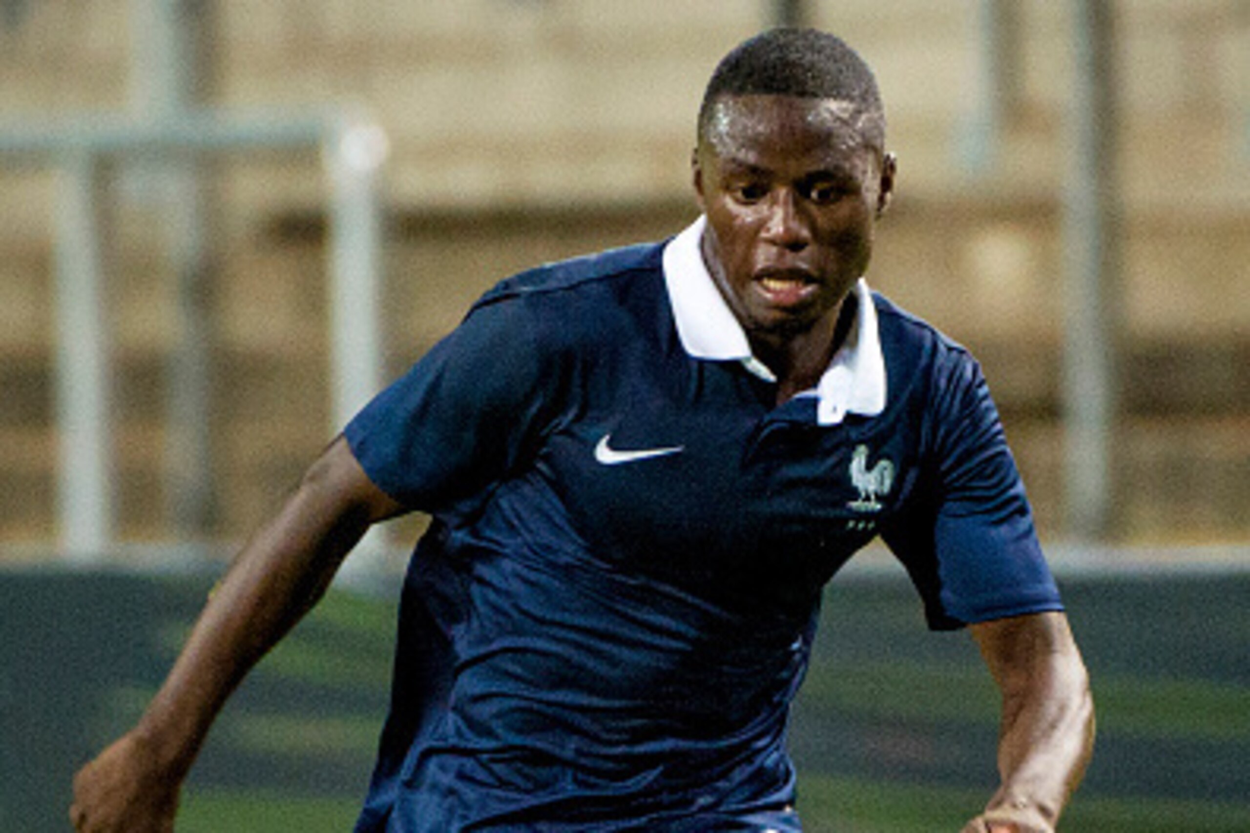 HALMSTAD,SWEDEN - OCTOBER 14:   Paul-Georges Ntep of France in action during the UEFA Under-21 Championship qualifying match between Sweden and France in Orjans Vall Stadium on October 14, 2014 in Halmstad, Sweden.  (Photo by Ludvig Thunman/EuroFootball/G