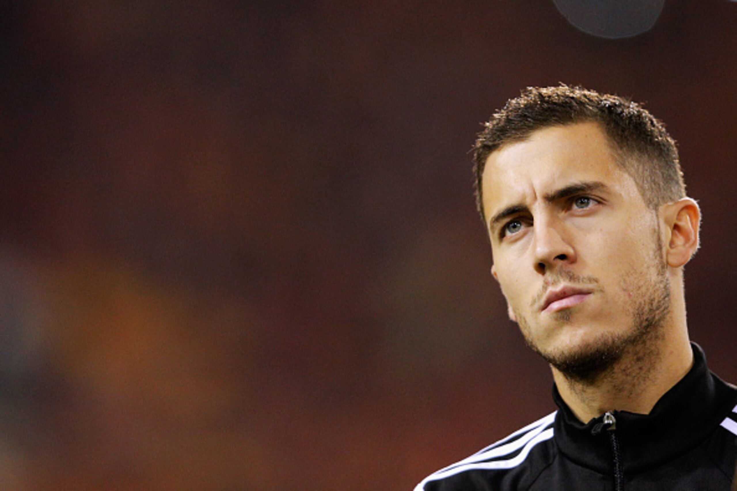 BRUSSELS, BELGIUM - NOVEMBER 16:  Eden Hazard of Belgium looks on prior to the Group B UEFA European Championship 2016 Qualifier match bewteen Belgium and Wales at King Baudouin Stadium on November 16, 2014 in Brussels, Belgium.  (Photo by Dean Mouhtaropo