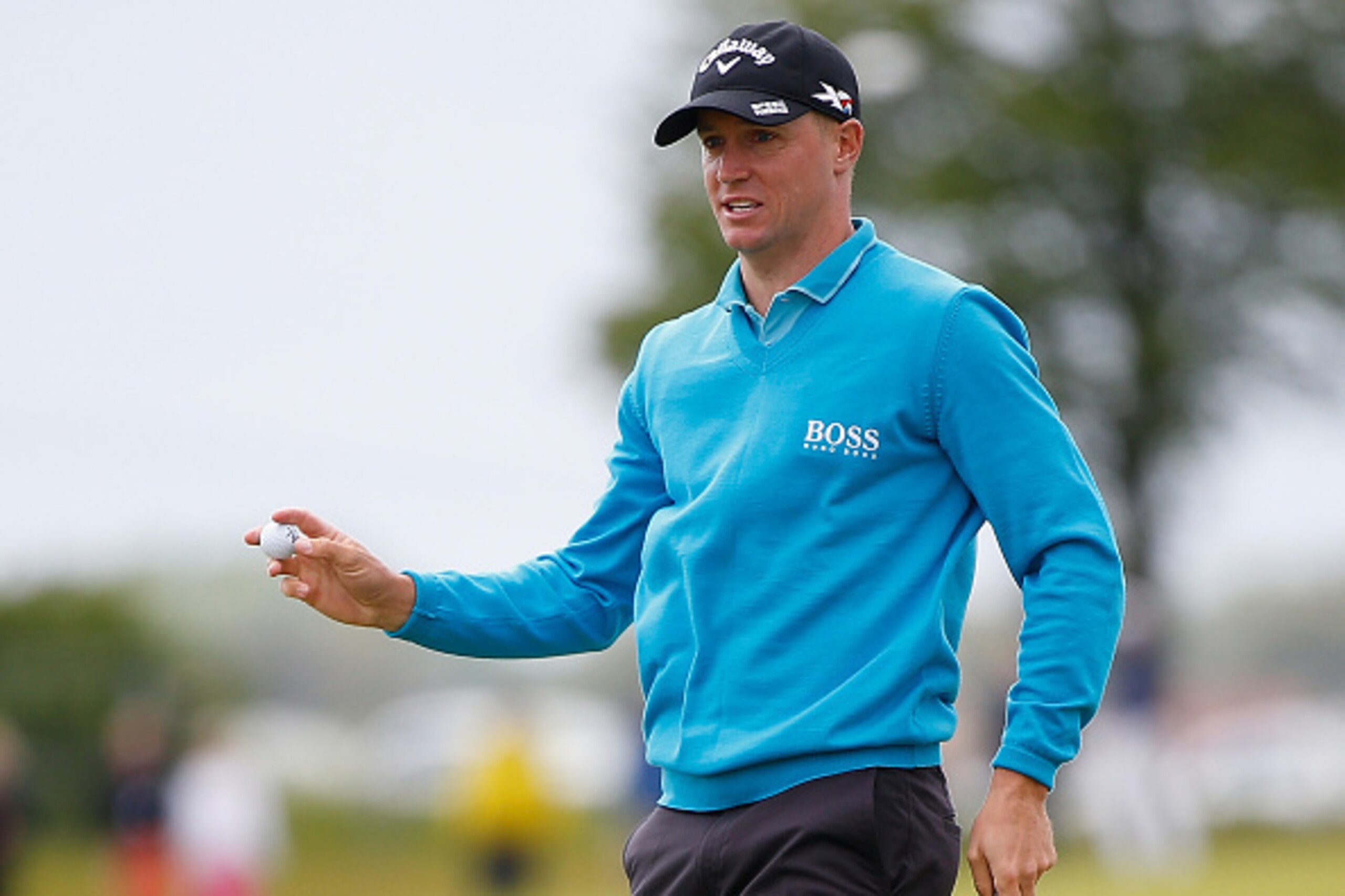 MALMO, SWEDEN - JUNE 07:  Alex Noren of Sweden reacts after putting on the ninth hole on day four of the Nordea Masters at the PGA Sweden National on June 7, 2015 in Malmo, Sweden.  (Photo by Harry Engels/Getty Images)