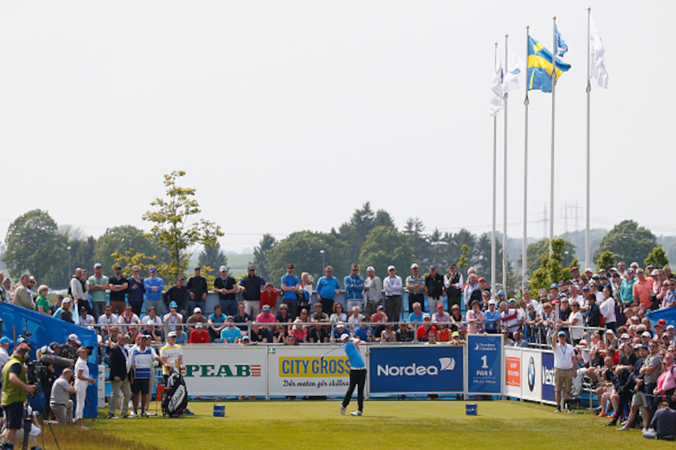 MALMO, SWEDEN - JUNE 06: Sebastian Soderberg of Sweden tees off on the first hole on day three of the Nordea Masters at the PGA Sweden National on June 6, 2015 in Malmo, Sweden.  (Photo by Harry Engels/Getty Images)