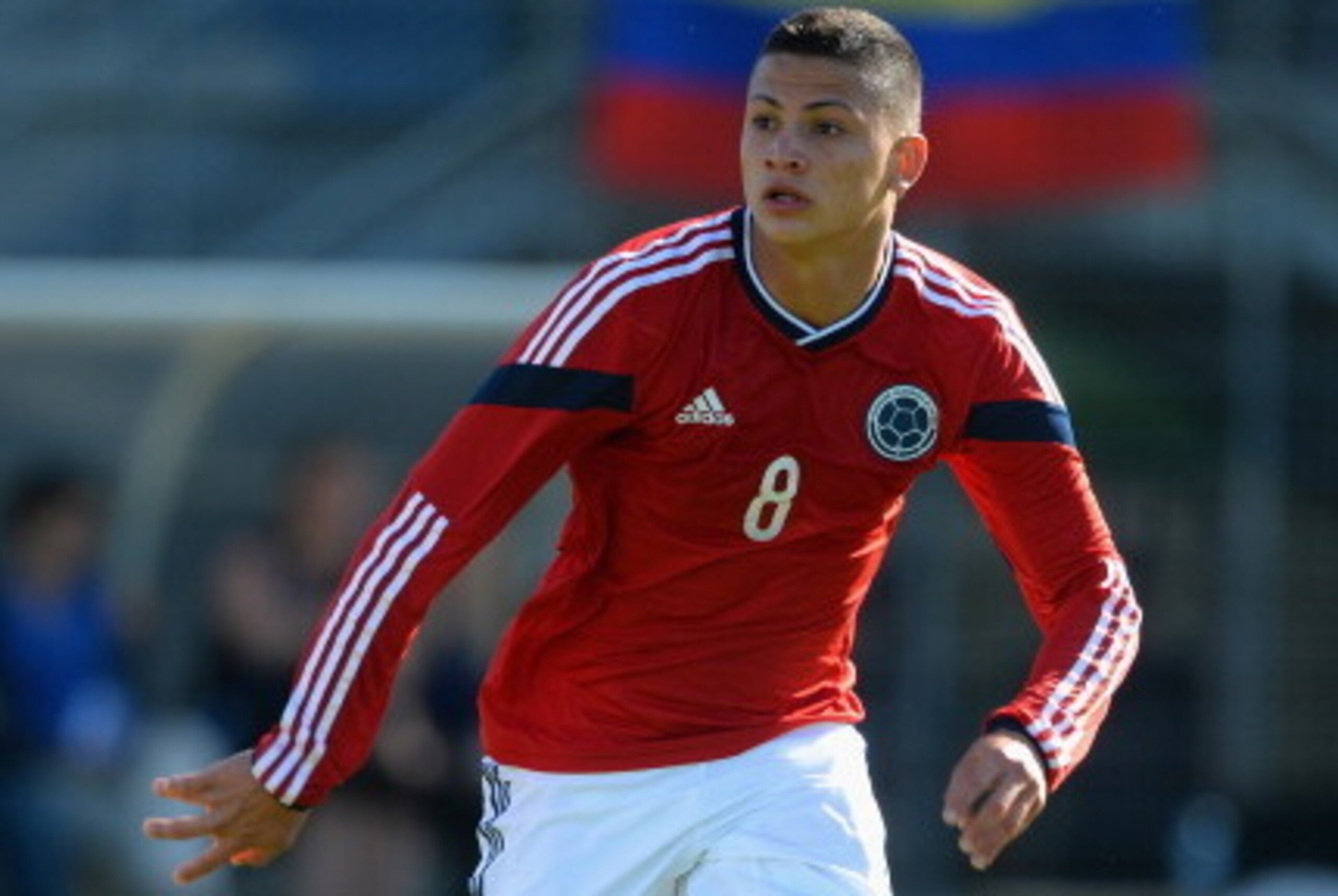 HYERES, FRANCE - MAY 24:  Alexis Zapata of Colombia in action during the Toulon Tournament Group B match between Brazil and Colombia at the Stade Perruc on May 24, 2014 in Hyeres, France.  (Photo by Christopher Lee/Getty Images)