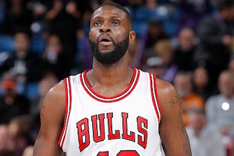 SACRAMENTO, CA - NOVEMBER 20: Nazr Mohammed #48 of the Chicago Bulls walks on the court against the Sacramento Kings on November 20, 2014 at Sleep Train Arena in Sacramento, California. NOTE TO USER: User expressly acknowledges and agrees that, by downloa