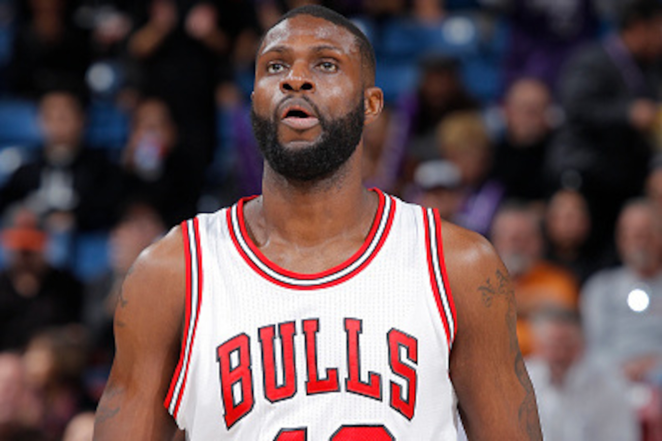 SACRAMENTO, CA - NOVEMBER 20: Nazr Mohammed #48 of the Chicago Bulls walks on the court against the Sacramento Kings on November 20, 2014 at Sleep Train Arena in Sacramento, California. NOTE TO USER: User expressly acknowledges and agrees that, by downloa