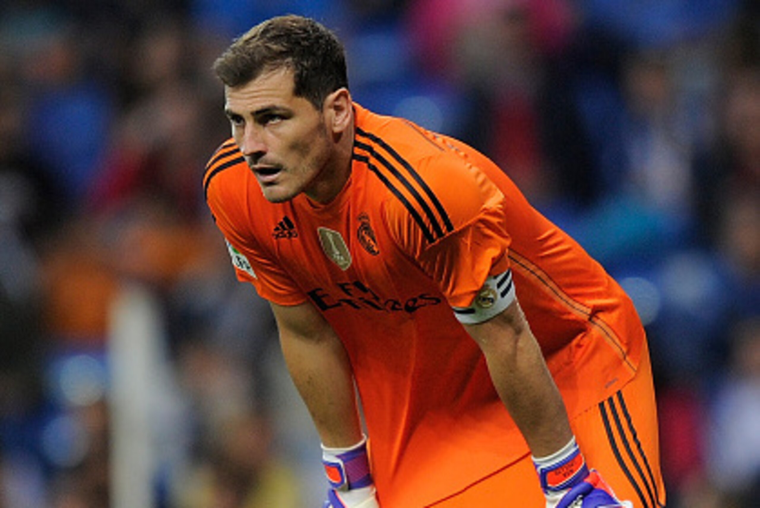 MADRID, SPAIN - MAY 23:  Iker Casillas of Real Madrid looks on during the La Liga match between Real Madrid CF and Getafe CF at Estadio Santiago Bernabeu on May 23, 2015 in Madrid, Spain.  (Photo by Denis Doyle/Getty Images)