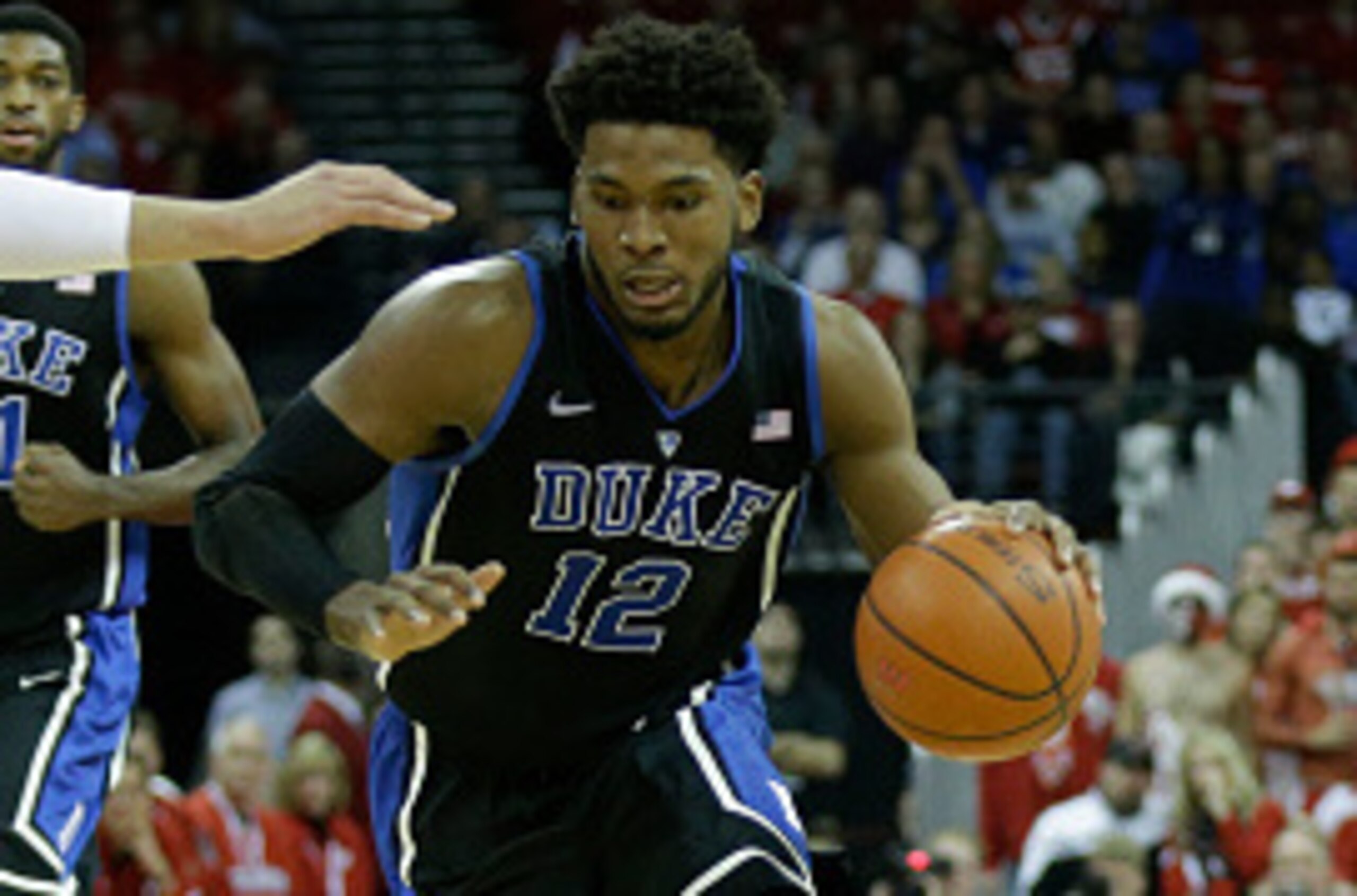 MADISON, WI - DECEMBER 03: Justise Winslow #12 of the Duke Blue Devils drives into the lane during the first half against the Wisconsin Badgers at Kohl Center on December 03, 2014 in Madison, Wisconsin. (Photo by Mike McGinnis/Getty Images) MADISON, WI - DECEMBER 03: Justise Winslow #12 of the Duke Blue Devils drives into the lane during the first half against the Wisconsin Badgers at Kohl Center on December 03, 2014 in Madison, Wisconsin. (Photo by Mike McGinnis/Getty Images)