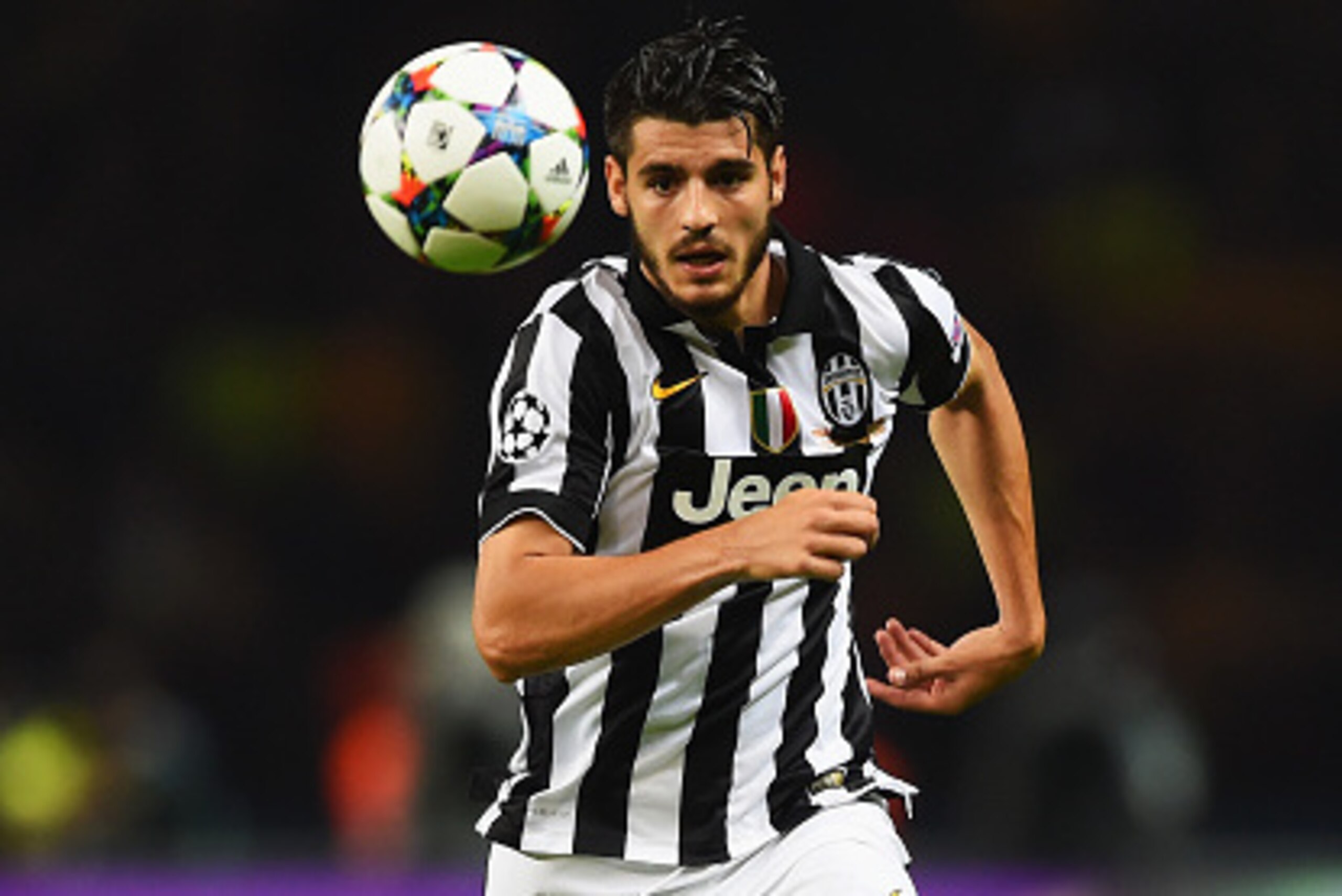 BERLIN, GERMANY - JUNE 06: Alvaro Morata of Juventus in action during the UEFA Champions League Final between Juventus and FC Barcelona at Olympiastadion on June 6, 2015 in Berlin, Germany.  (Photo by Shaun Botterill/Getty Images)