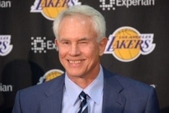 Jul 29, 2014; El Segundo, CA, USA; Los Angeles Lakers general manager Mitch Kupchak at press conference to announce Byron Scott (not pictured) as coach at press conference at Toyota Sports Center. Mandatory Credit: Kirby Lee-USA TODAY Sports