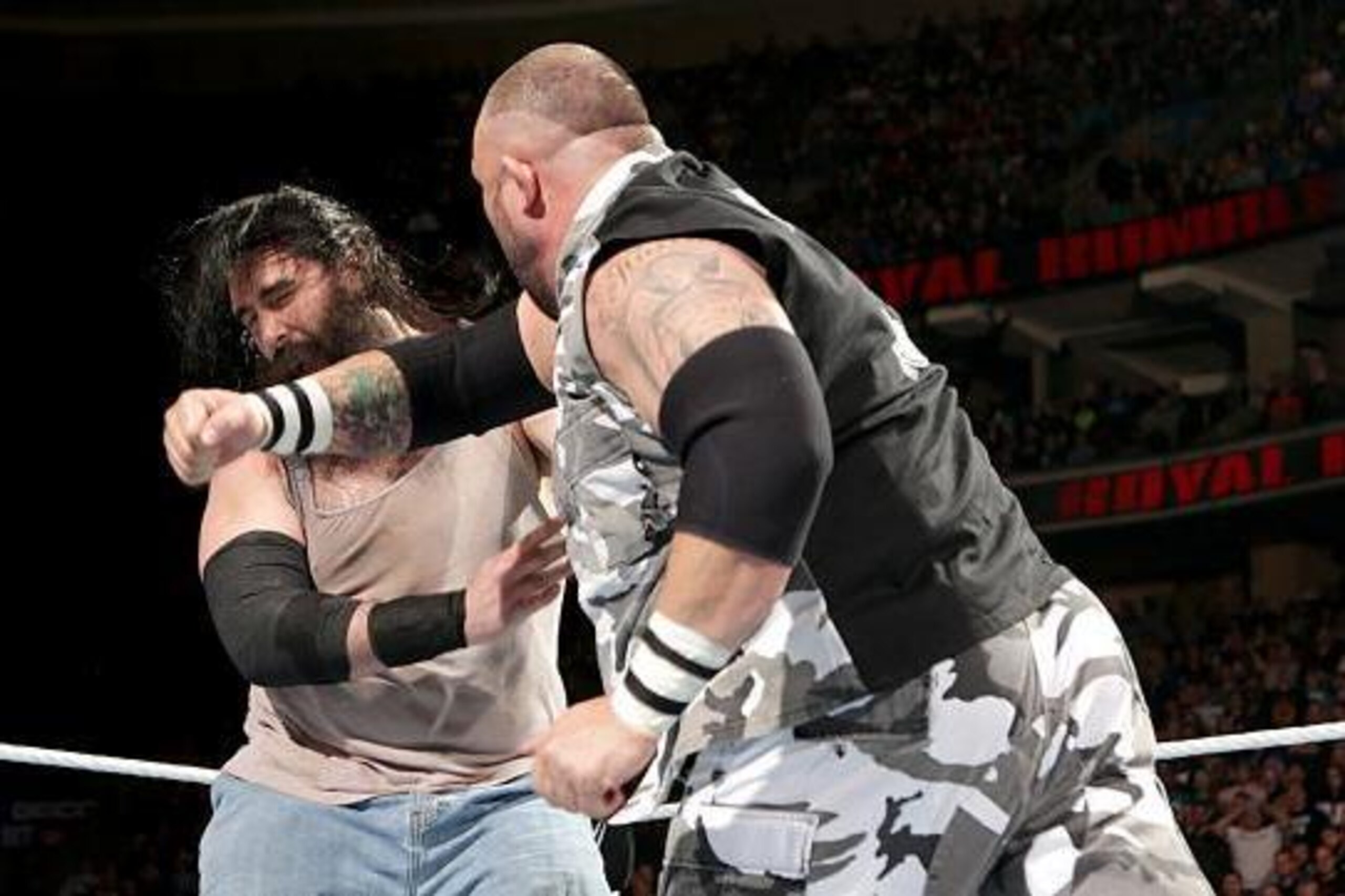 Bubba Dudley clocks Luke Harper at the Royal Rumble.
