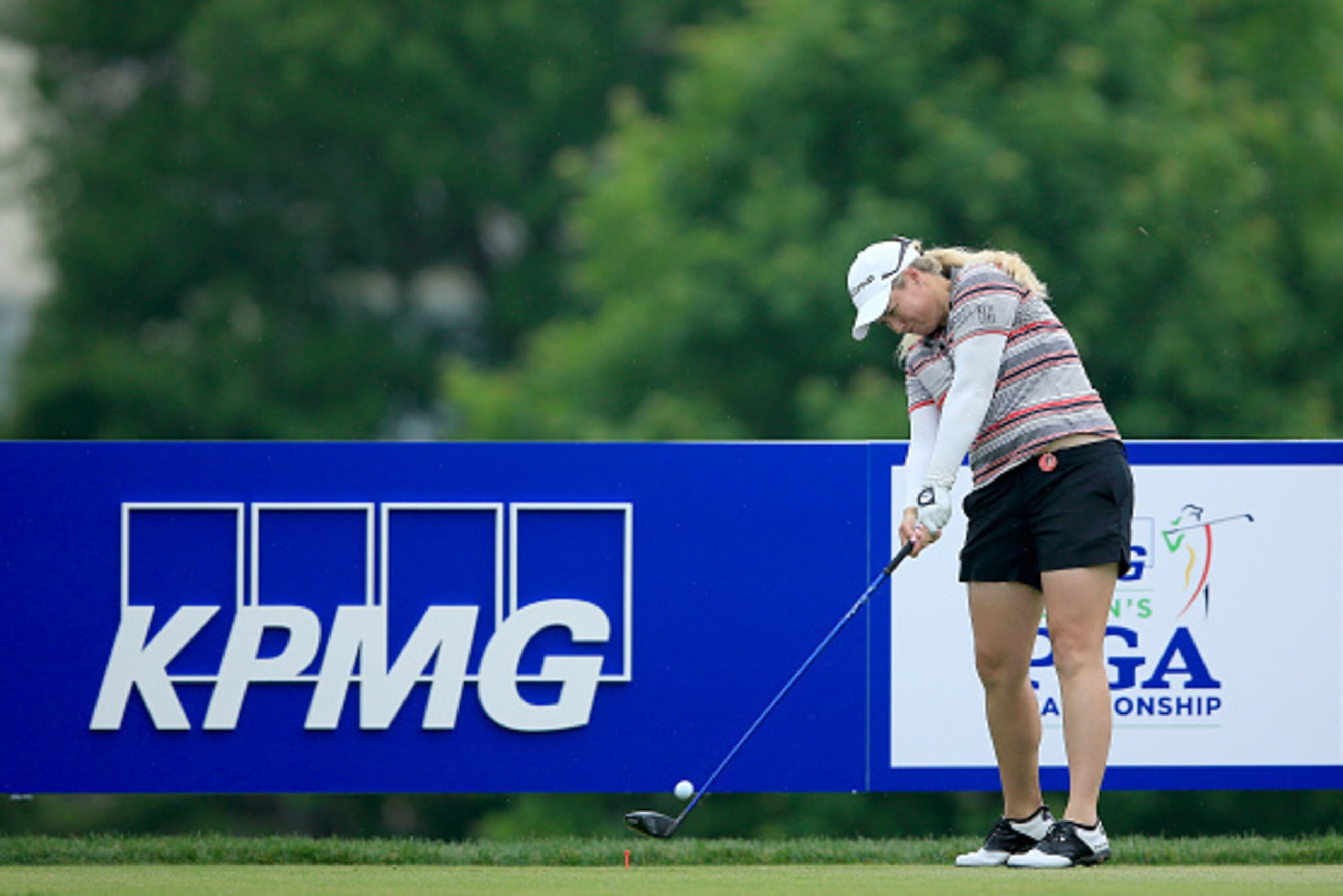 HARRISON, NY - JUNE 09:  Brittany Lincicome of the USA in action during the pro-am as a preview for the 2015 KPMG Women's PGA Championship on the West Course at Westchester Country Club on June 9, 2015 in Harrison, New York.  (Photo by David Cannon/Getty 