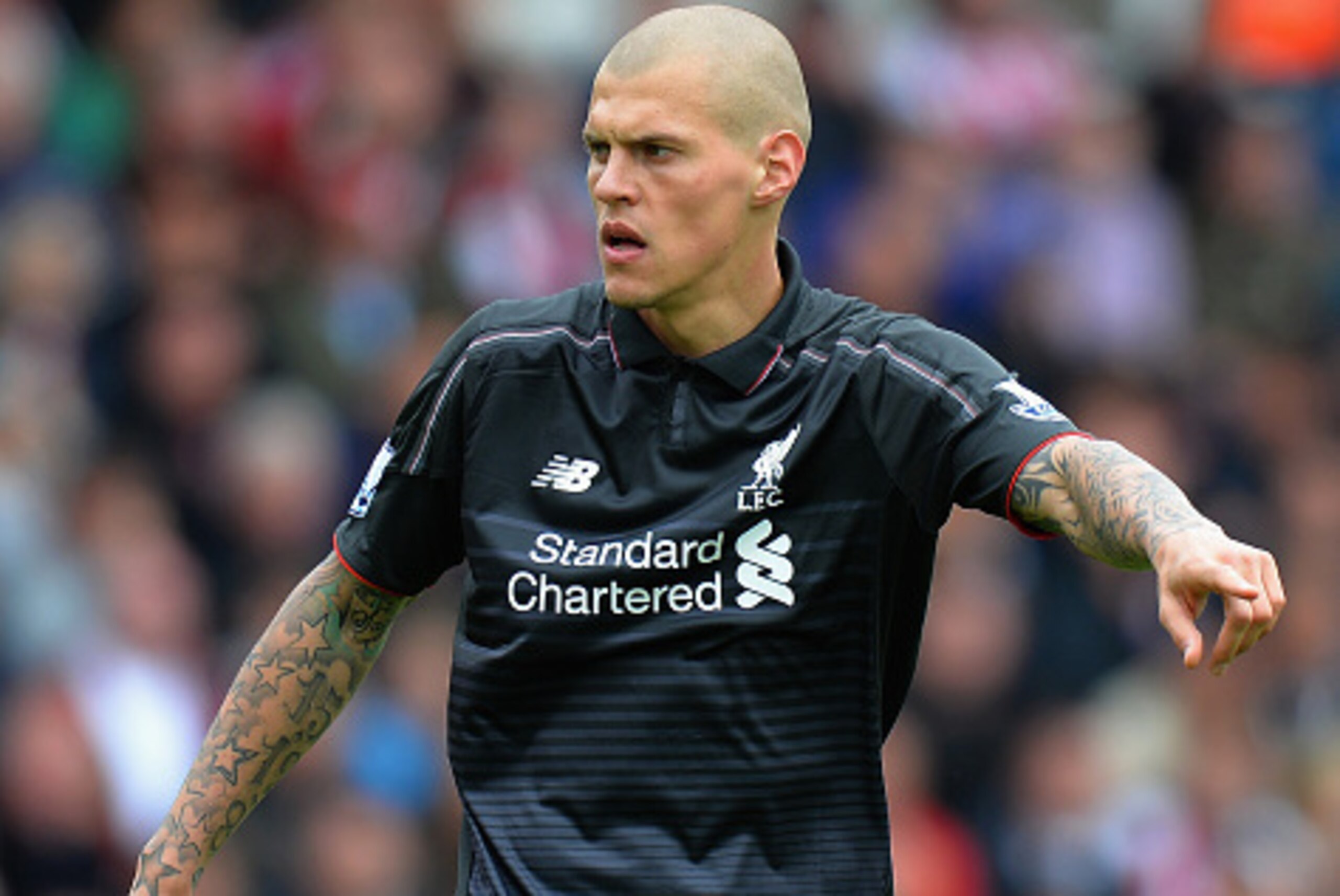 STOKE ON TRENT, ENGLAND - MAY 24:  Martin Skrtel of Liverpool during the Barclays Premier League match between Stoke City and Liverpool at Britannia Stadium on May 24, 2015 in Stoke on Trent, England.  (Photo by Tony Marshall/Getty Images)