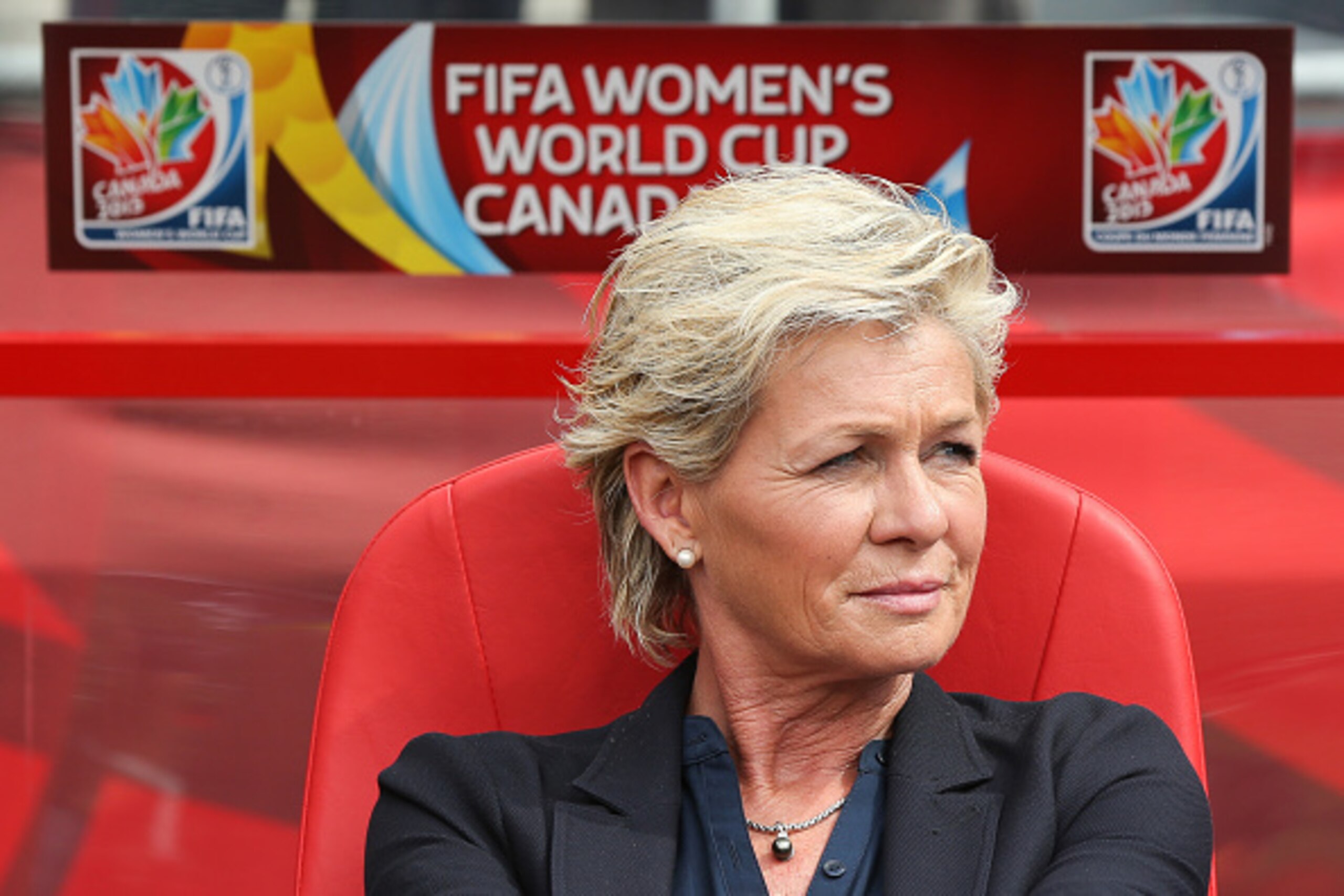 OTTAWA, ON - JUNE 7: Silvia Neid of Germany looks on prior to the FIFA Women's World Cup Canada 2015 Group B match between Germany and Cote d'Ivoire at Lansdowne Stadium on June 7, 2015 in Ottawa, Canada. (Photo by Andre Ringuette/Getty Images)