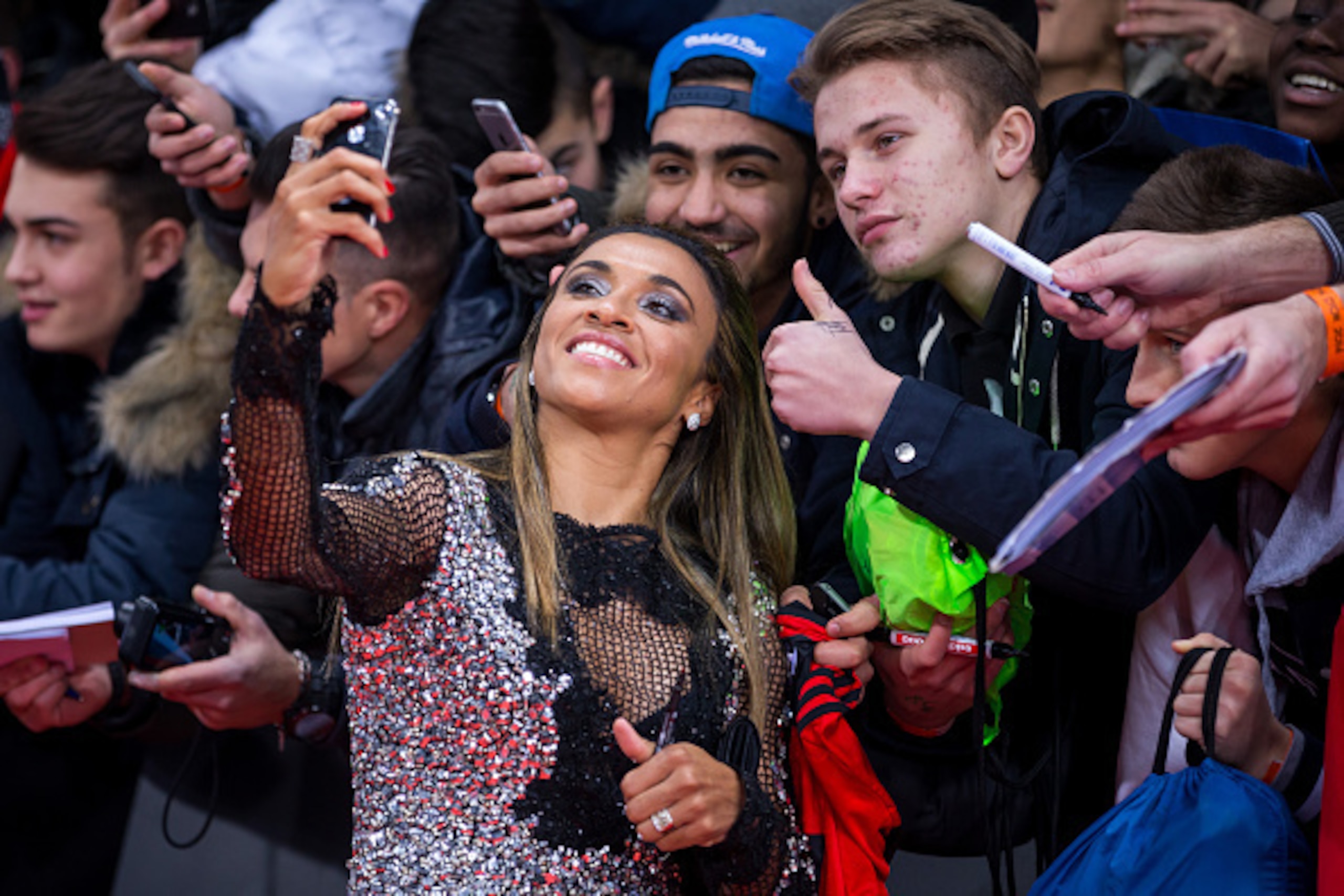 ZURICH, SWITZERLAND - JANUARY 12: FIFA Women's World Player of the Year nominee Marta Vieira da Silva of Brazil and Tyreso FF poses for a photo prior to the FIFA Ballon d'Or Gala 2014 at the Kongresshaus on January 12, 2015 in Zurich, Switzerland. (Photo ZURICH, SWITZERLAND - JANUARY 12: FIFA Women's World Player of the Year nominee Marta Vieira da Silva of Brazil and Tyreso FF poses for a photo prior to the FIFA Ballon d'Or Gala 2014 at the Kongresshaus on January 12, 2015 in Zurich, Switzerland. (Photo