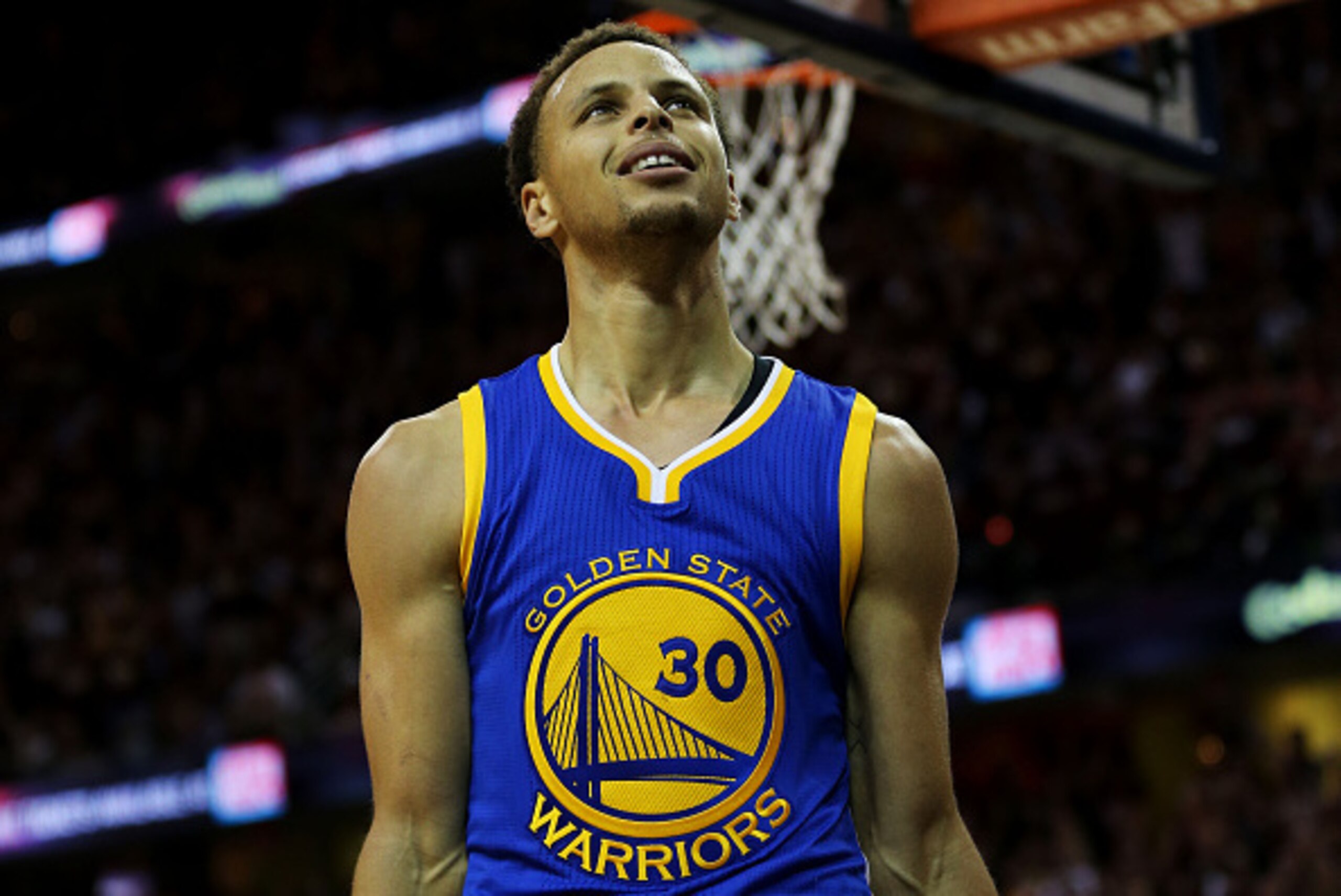 CLEVELAND, OH - JUNE 09:  Stephen Curry #30 of the Golden State Warriors reacts in the fourth quarter against the Cleveland Cavaliers during Game Three of the 2015 NBA Finals at Quicken Loans Arena on June 9, 2015 in Cleveland, Ohio.  NOTE TO USER: User e