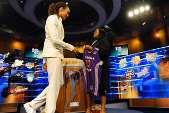 Griner and WNBA President Laurel Richie