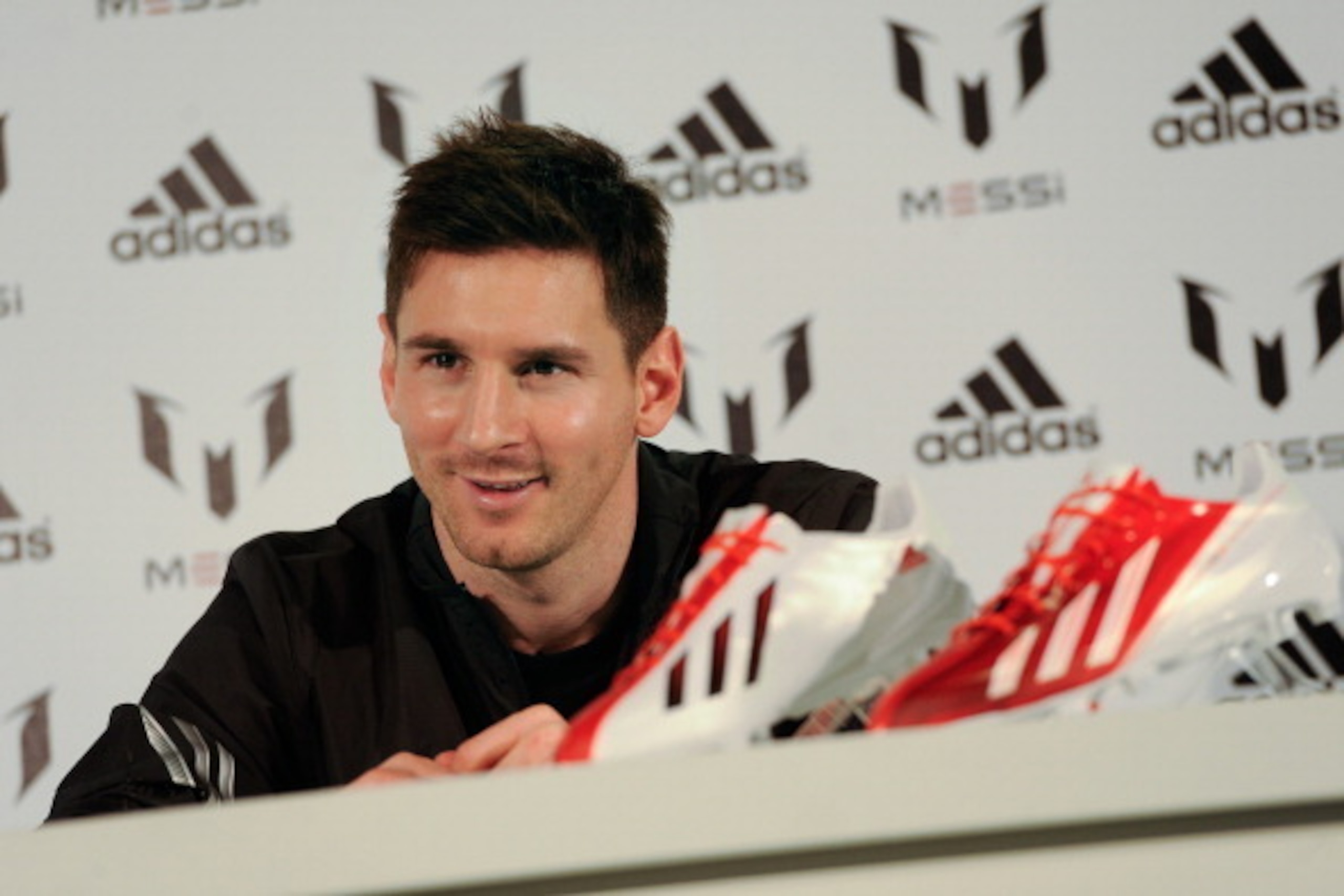 BARCELONA, SPAIN - MARCH 06: Leo Messi speaks at adidas press conference to mark the launch of the Messi Gallery by adidas and the new adizero f50 Messi boot on March 6, 2013 in Barcelona, Spain. (Photo by David Ramos/Getty Images for adidas) BARCELONA, SPAIN - MARCH 06: Leo Messi speaks at adidas press conference to mark the launch of the Messi Gallery by adidas and the new adizero f50 Messi boot on March 6, 2013 in Barcelona, Spain. (Photo by David Ramos/Getty Images for adidas)
