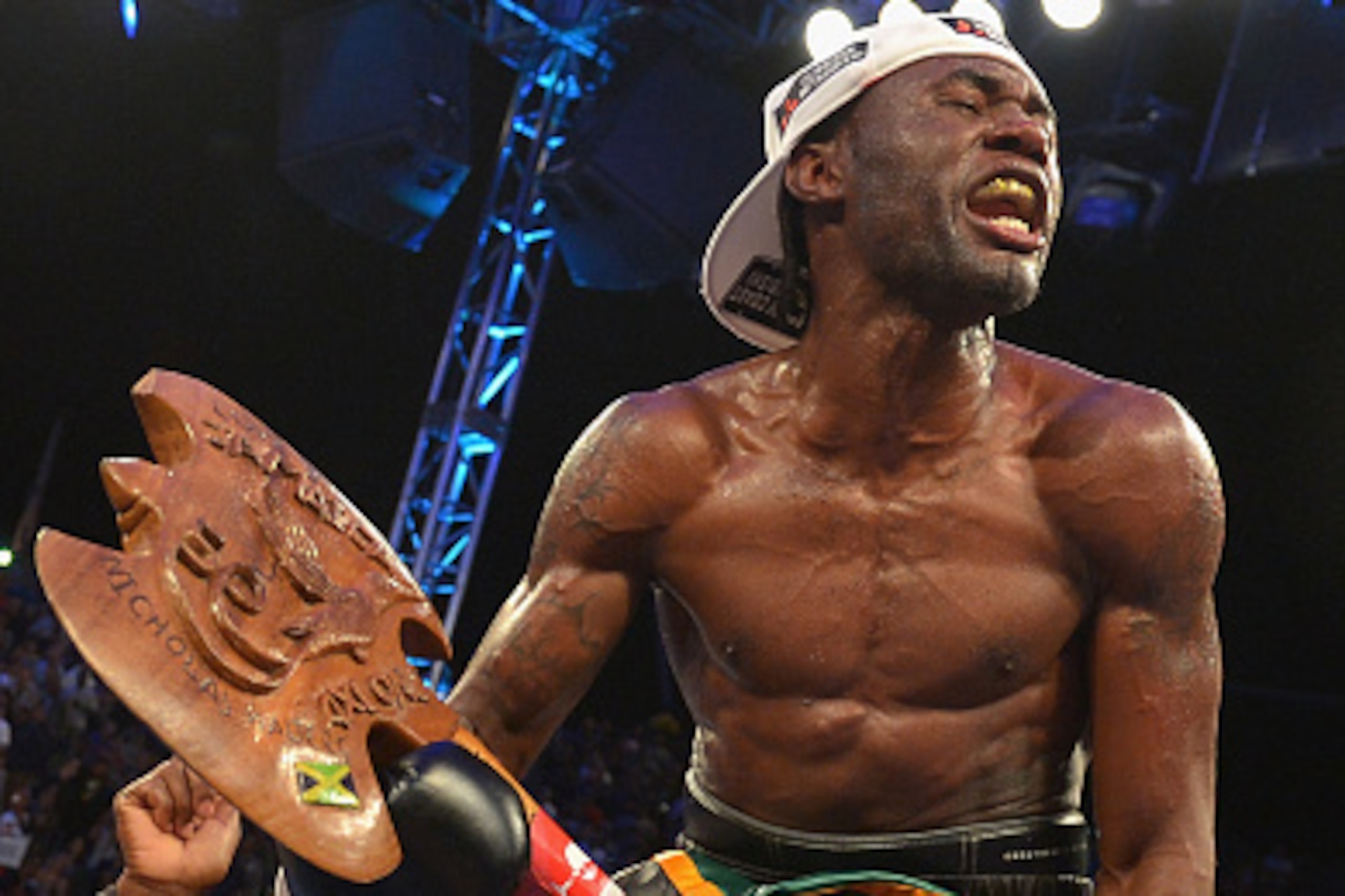 LOS ANGELES, CA - OCTOBER 18:  Nicholas Walters of Jamaica celebrates after winning the WBA 'Super' Featherweight Title against Nonito Donaire at StubHub Center on October 18, 2014 in Los Angeles, California.  (Photo by Jonathan Moore/Getty Images)