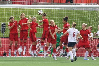 OTTAWA, ON - JUNE 11: Maren Mjelde #6 of Norway scores a goal on a direct kick during the FIFA Women's World Cup Canada 2015 Group B match between Germany and Norway at Lansdowne Stadium on June 11, 2015 in Ottawa, Canada.  (Photo by Andre Ringuette/Getty