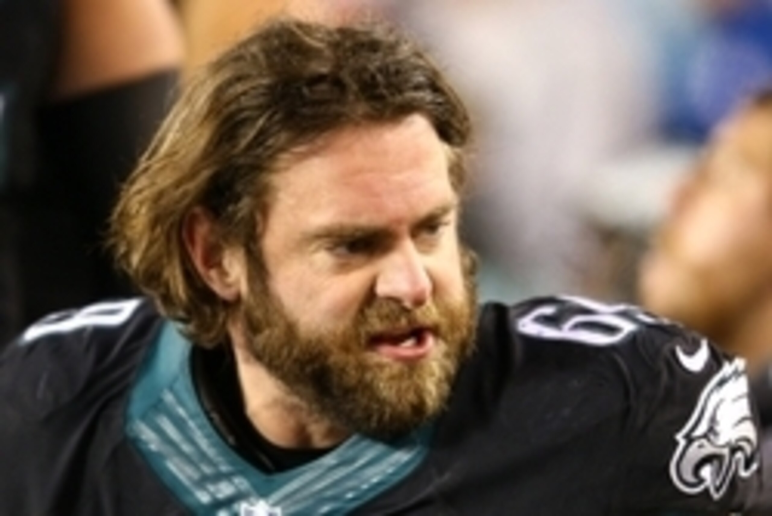 Dec 7, 2014; Philadelphia, PA, USA; Philadelphia Eagles guard Evan Mathis (69) on the sidelines against the Seattle Seahawks during the second half at Lincoln Financial Field. Mandatory Credit: Jeffrey G. Pittenger-USA TODAY Sports