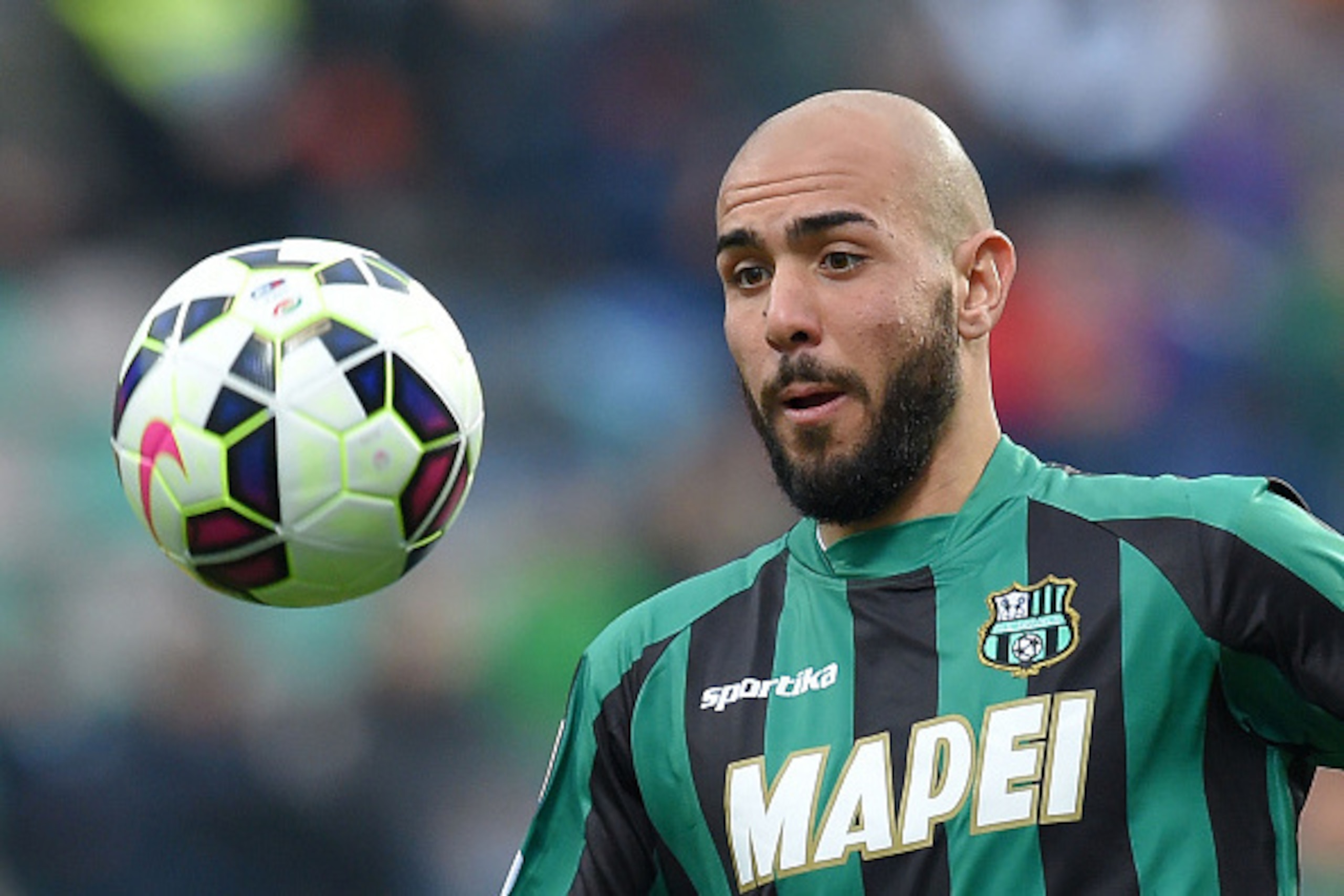 REGGIO NELL'EMILIA, ITALY - MARCH 15:  Simone Zaza of Sassuolo in action during the Serie A match between US Sassuolo Calcio and Parma FC at Mapei Stadium on March 15, 2015 in Reggio nell'Emilia, Italy.  (Photo by Giuseppe Bellini/Getty Images)