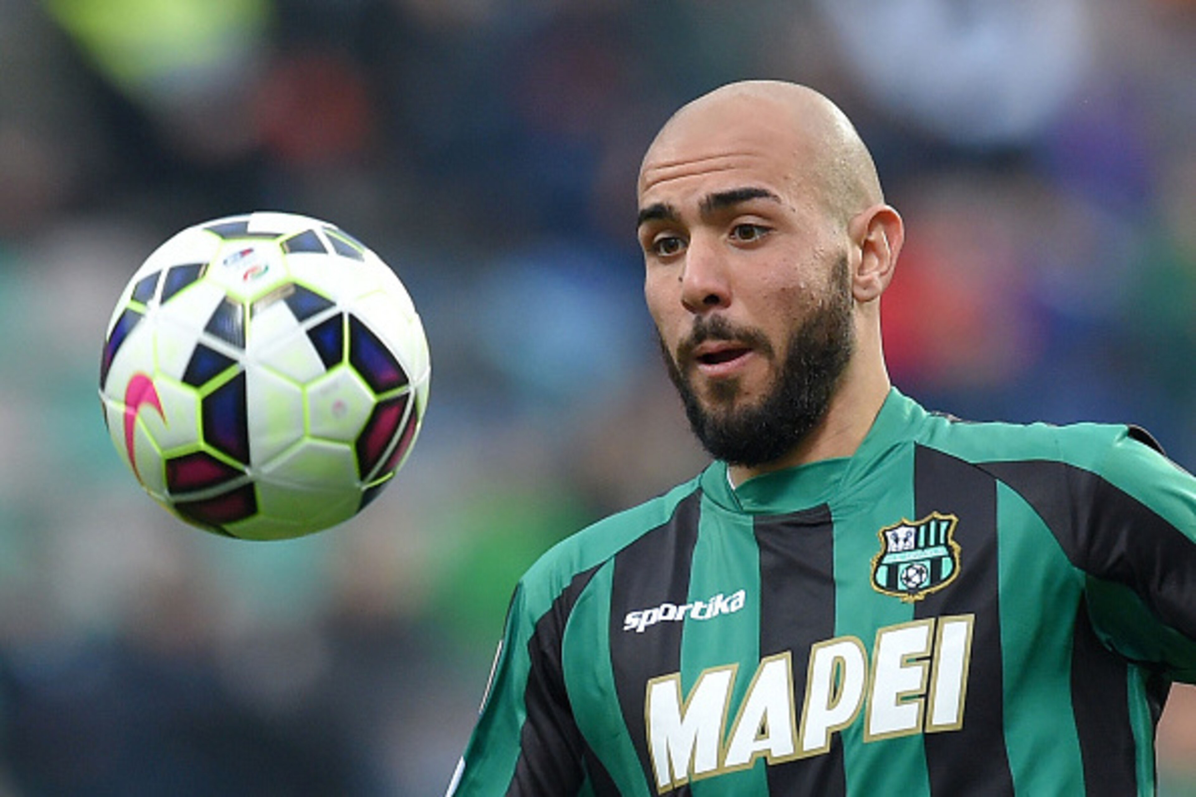 REGGIO NELL'EMILIA, ITALY - MARCH 15:  Simone Zaza of Sassuolo in action during the Serie A match between US Sassuolo Calcio and Parma FC at Mapei Stadium on March 15, 2015 in Reggio nell'Emilia, Italy.  (Photo by Giuseppe Bellini/Getty Images)