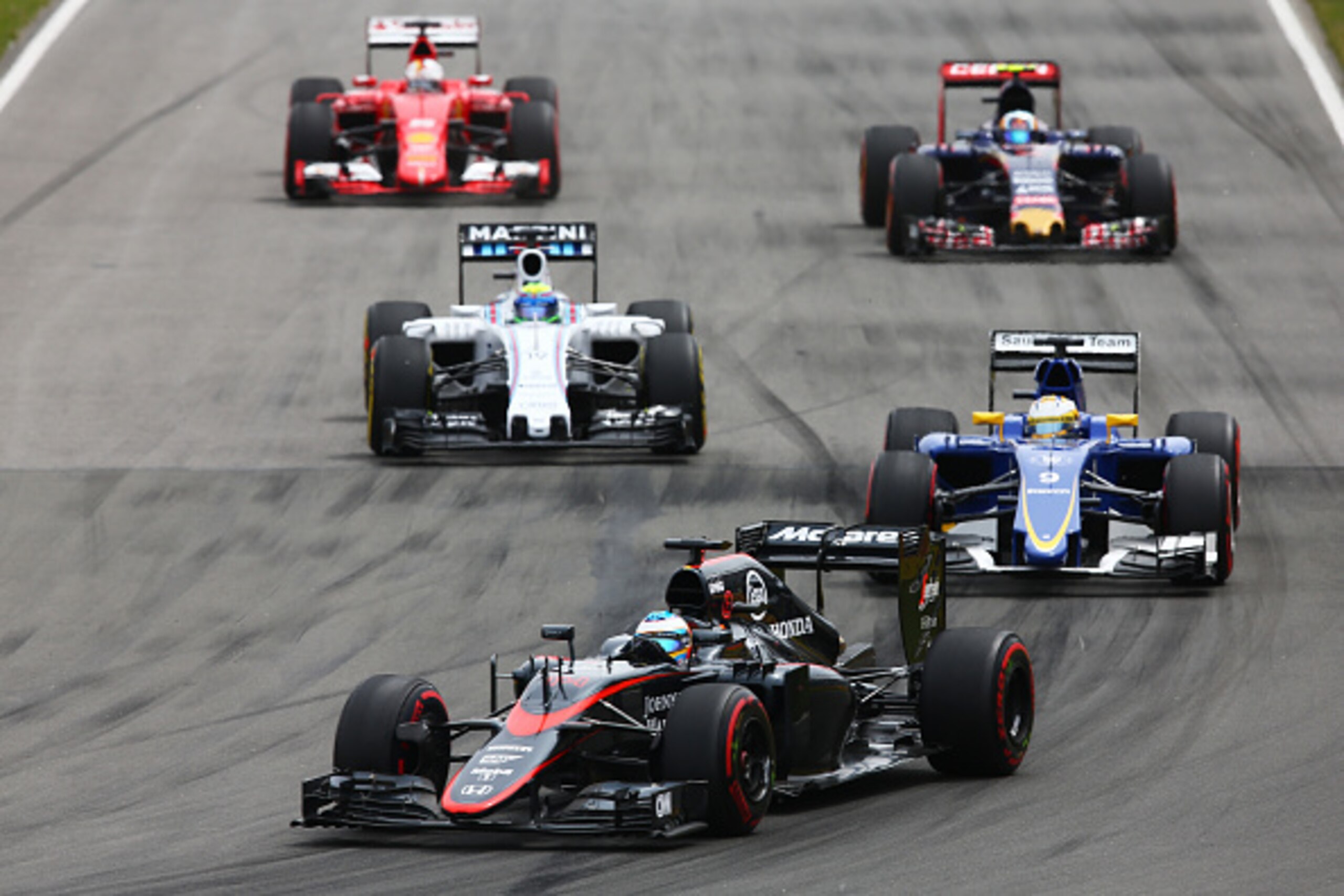 MONTREAL, QC - JUNE 07:  Fernando Alonso of Spain and McLaren Honda drives during the Canadian Formula One Grand Prix at Circuit Gilles Villeneuve on June 7, 2015 in Montreal, Canada.  (Photo by Clive Mason/Getty Images)