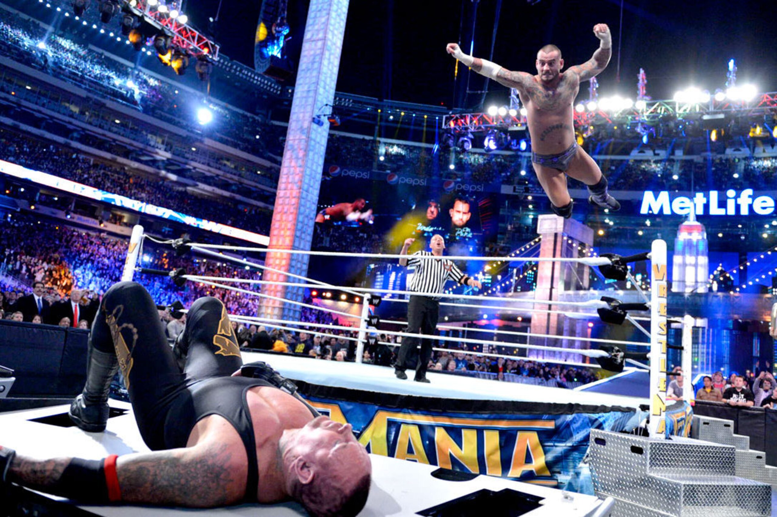 CM Punk battles Undertaker at WrestleMania 29.