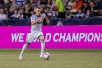 Apr 25, 2015; Vancouver, British Columbia, CAN; Vancouver Whitecaps FC midfielder Russell Teibert (31)  vs DC United on Bell Pitch at BC Place Stadium. DC United won 2-1. Mandatory Credit: Bob Frid-USA TODAY Sports