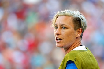 WINNIPEG, MB - JUNE 12:  Abby Wambach #20 of the United States warms-up on the sideline in the second half against Sweden in the FIFA Women's World Cup Canada 2015 match at Winnipeg Stadium on June 12, 2015 in Winnipeg, Canada.  (Photo by Kevin C. Cox/Get