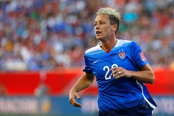 WINNIPEG, MB - JUNE 12:  Abby Wambach #20 of the United States looks on in the second half against Sweden in the FIFA Women's World Cup Canada 2015 match at Winnipeg Stadium on June 12, 2015 in Winnipeg, Canada.  (Photo by Kevin C. Cox/Getty Images)