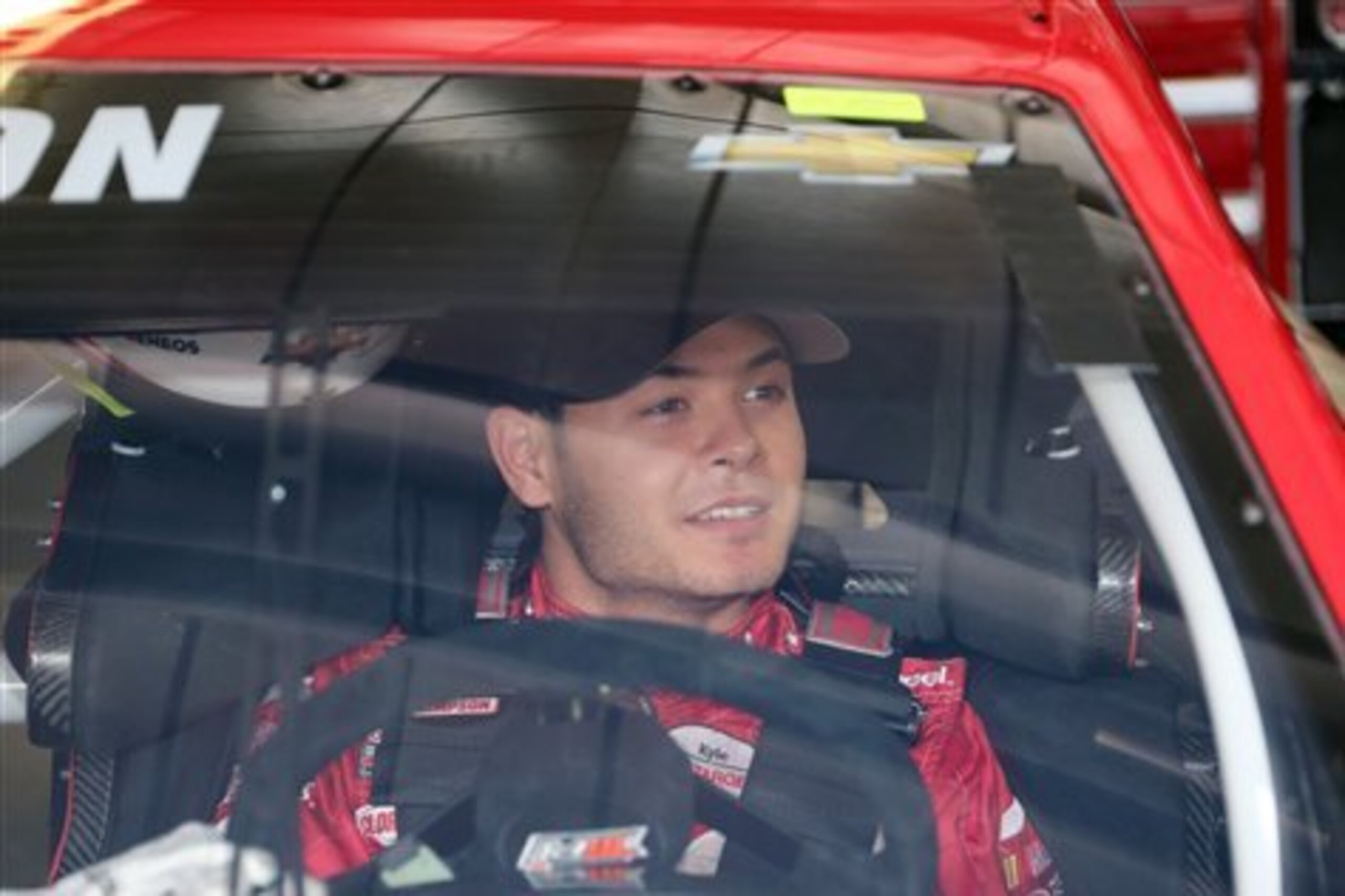 Kyle Larson "missed it by that much," i.e., three laps.