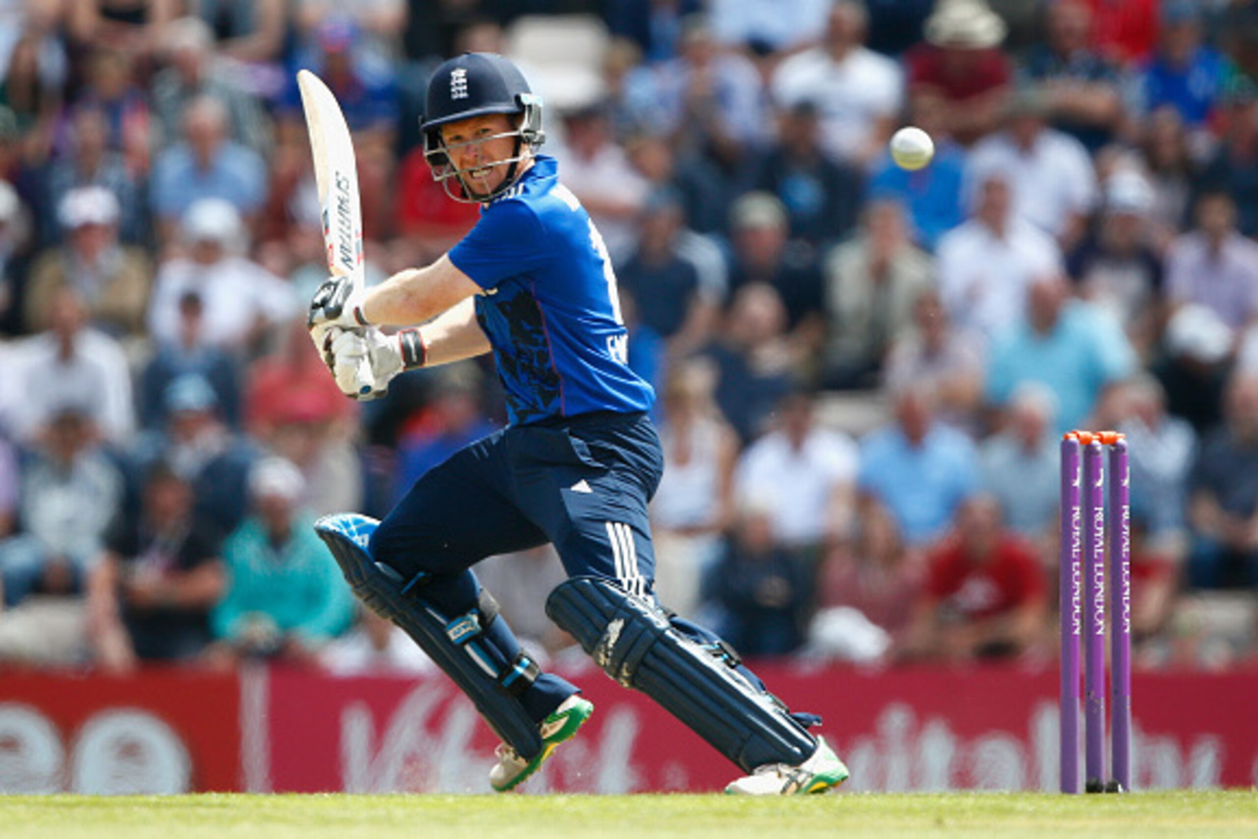 SOUTHAMPTON, ENGLAND - JUNE 14:  Eoin Morgan of England in action during the 3rd ODI Royal London One-Day Series 2015 at the Ageas Bowl on June 14, 2015 in Southampton, England.  (Photo by Julian Finney/Getty Images)